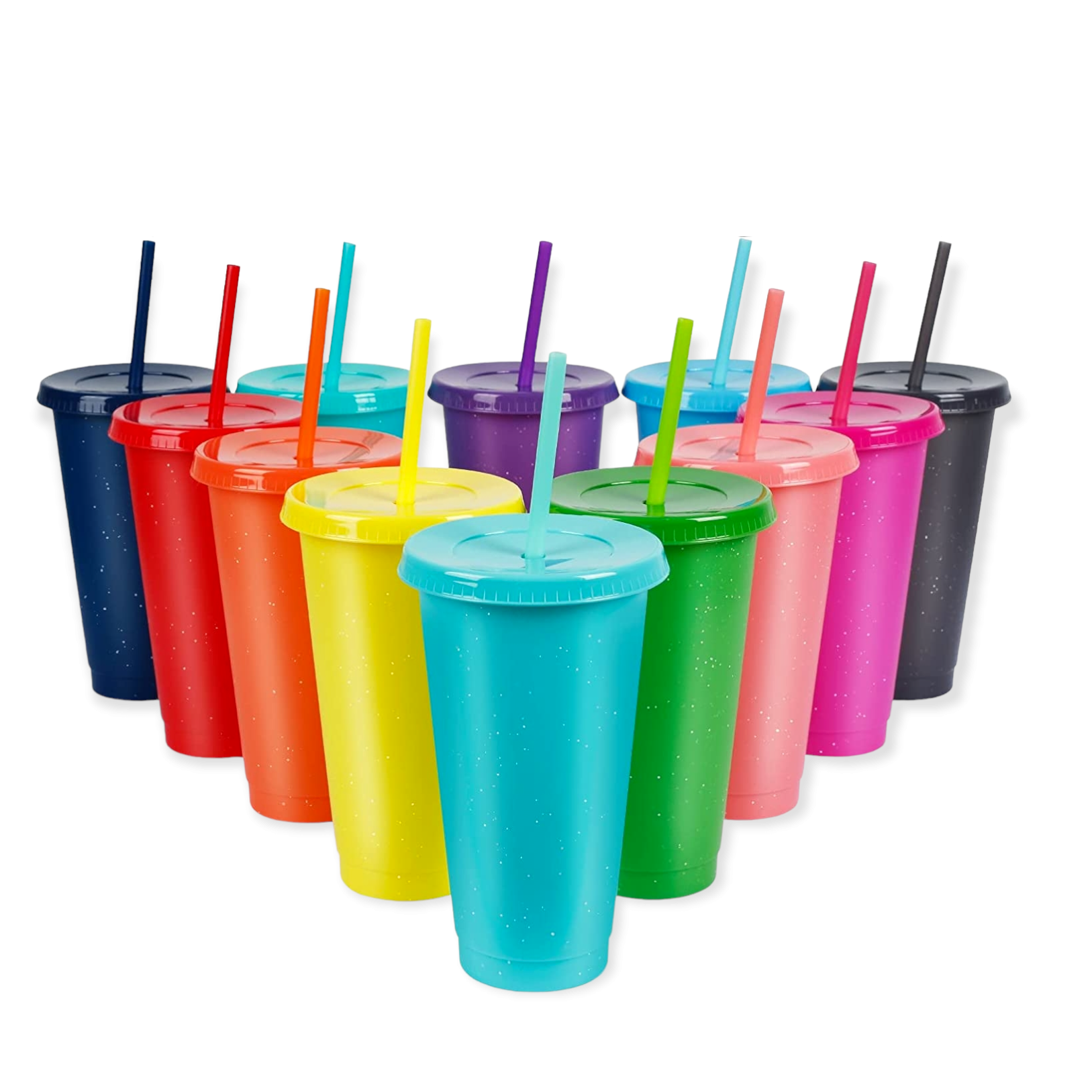 650ml Reusable Glitter Smoothie Cup with Lid & Straw