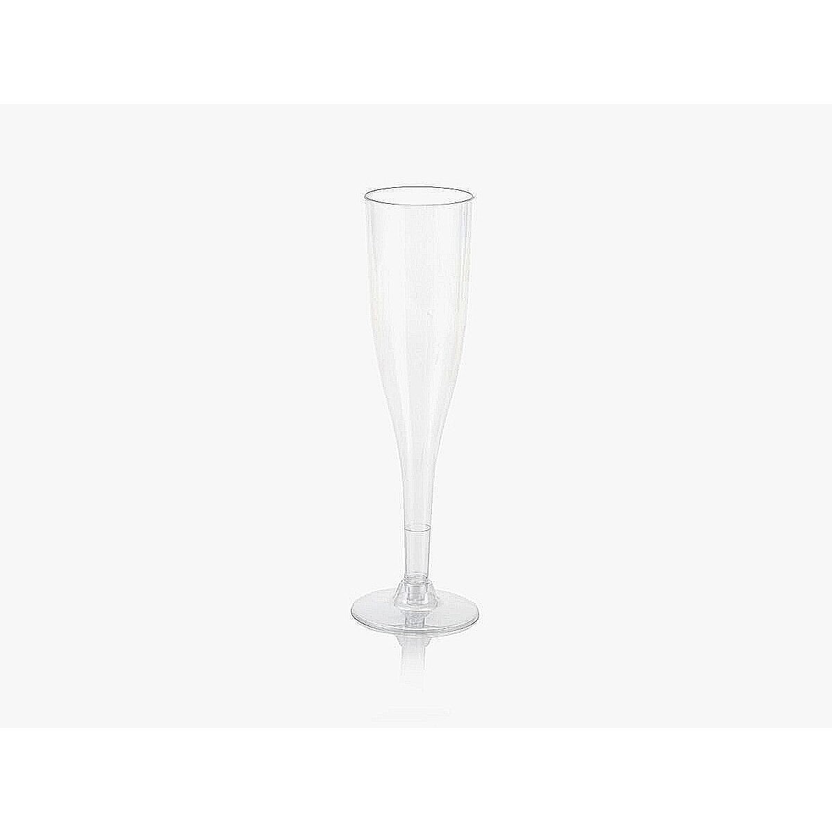 Fluted Cocktail Picnic Plastic Glass 165ml Stemmed Champagne with Detachable Base 10pack