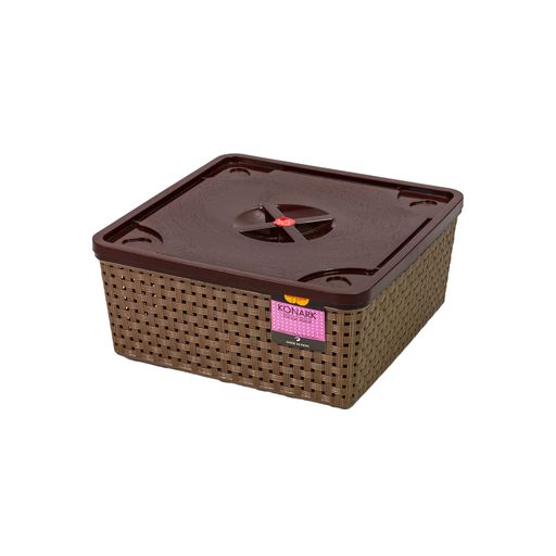 Nakoda Konark Plastic Basket 333 with Lid Nu Ware