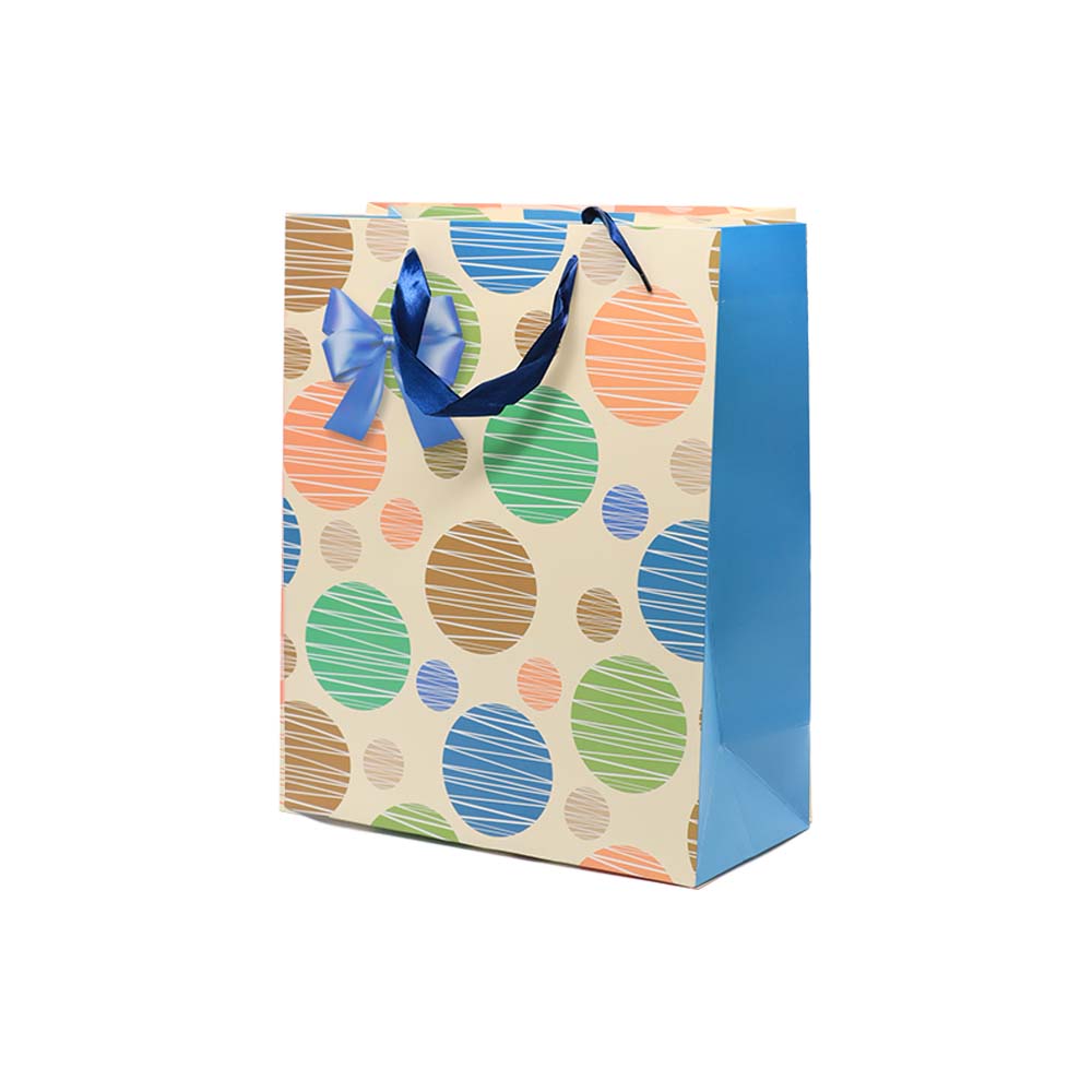 Gift Paper Bag Polka Dot 30x12cm Large