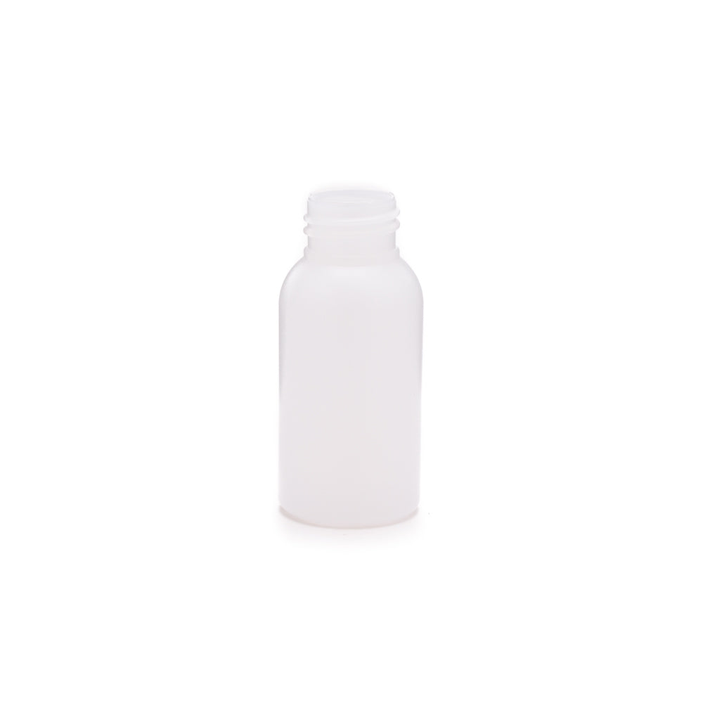 50ml HDPE Plastic Dropper Boston Bottle with White Spout Lid - No Spill Bottle