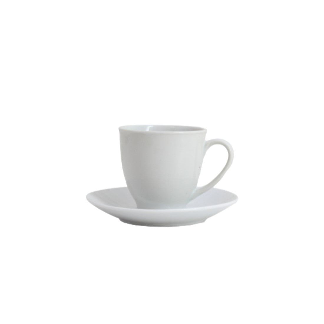 Ceramic Cup & Saucer Set White