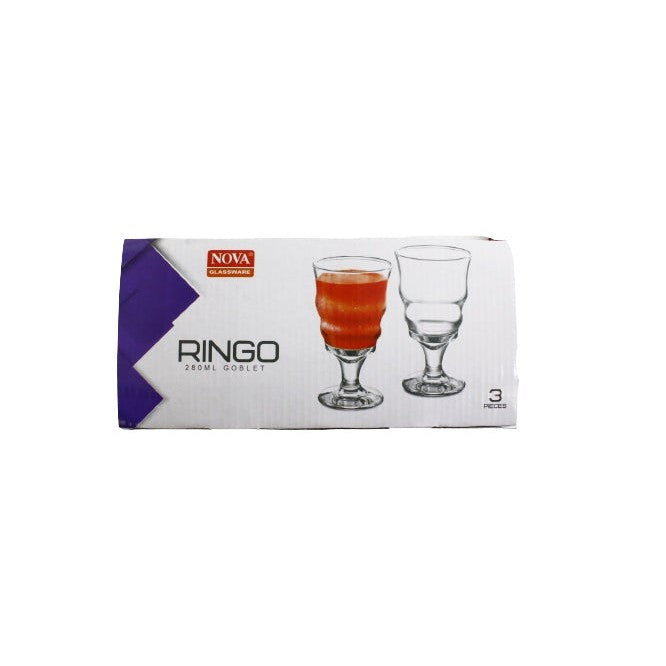 Glass Tumbler 3pc Ringo Globlet SNV011-3