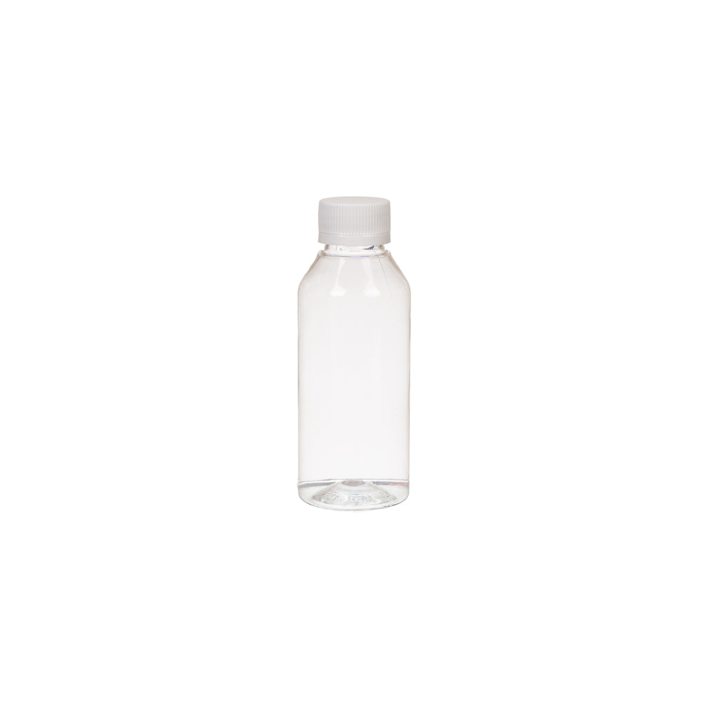 100ml PVC Boston Bottle Clear Plastic with Lid