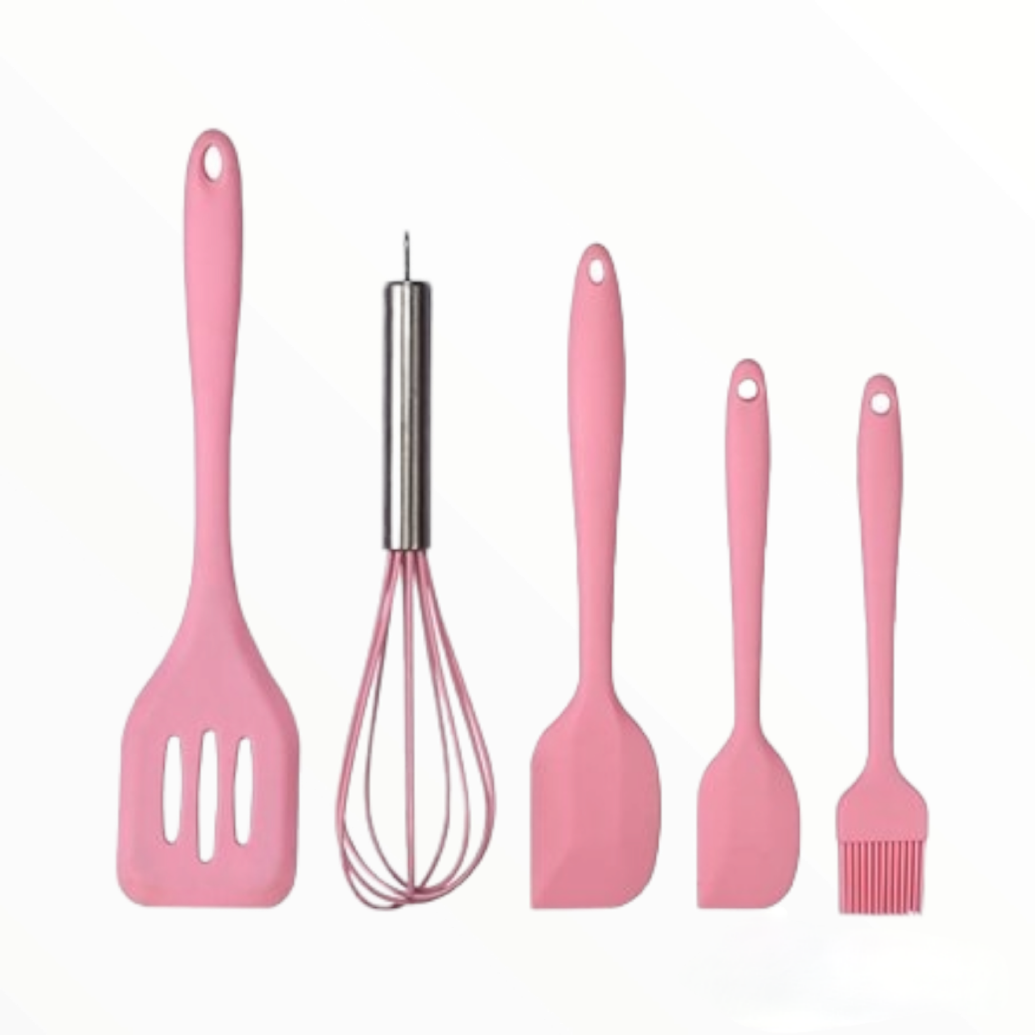Silicone Utensils Cooking Set Pink 5pc