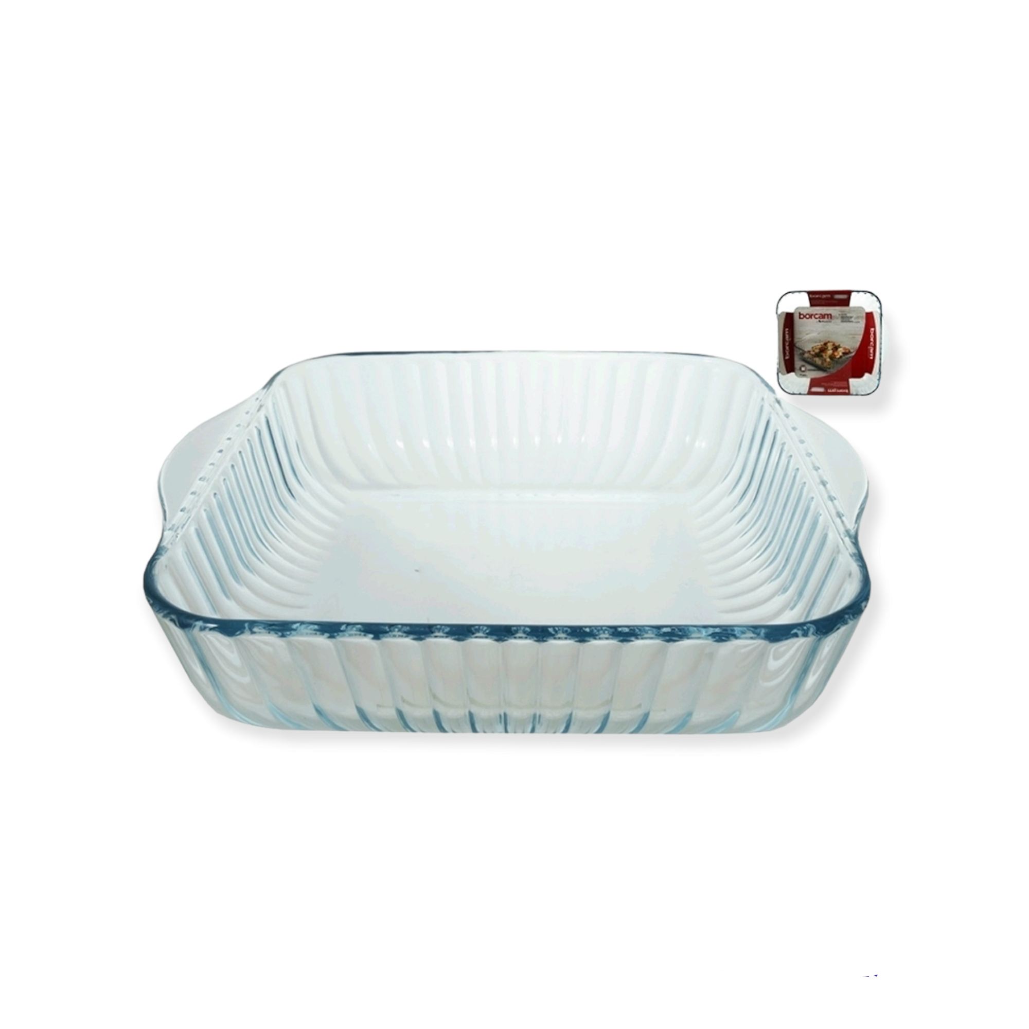 Borcam Glass Serving Dish Roaster Square 256x220mm 23644