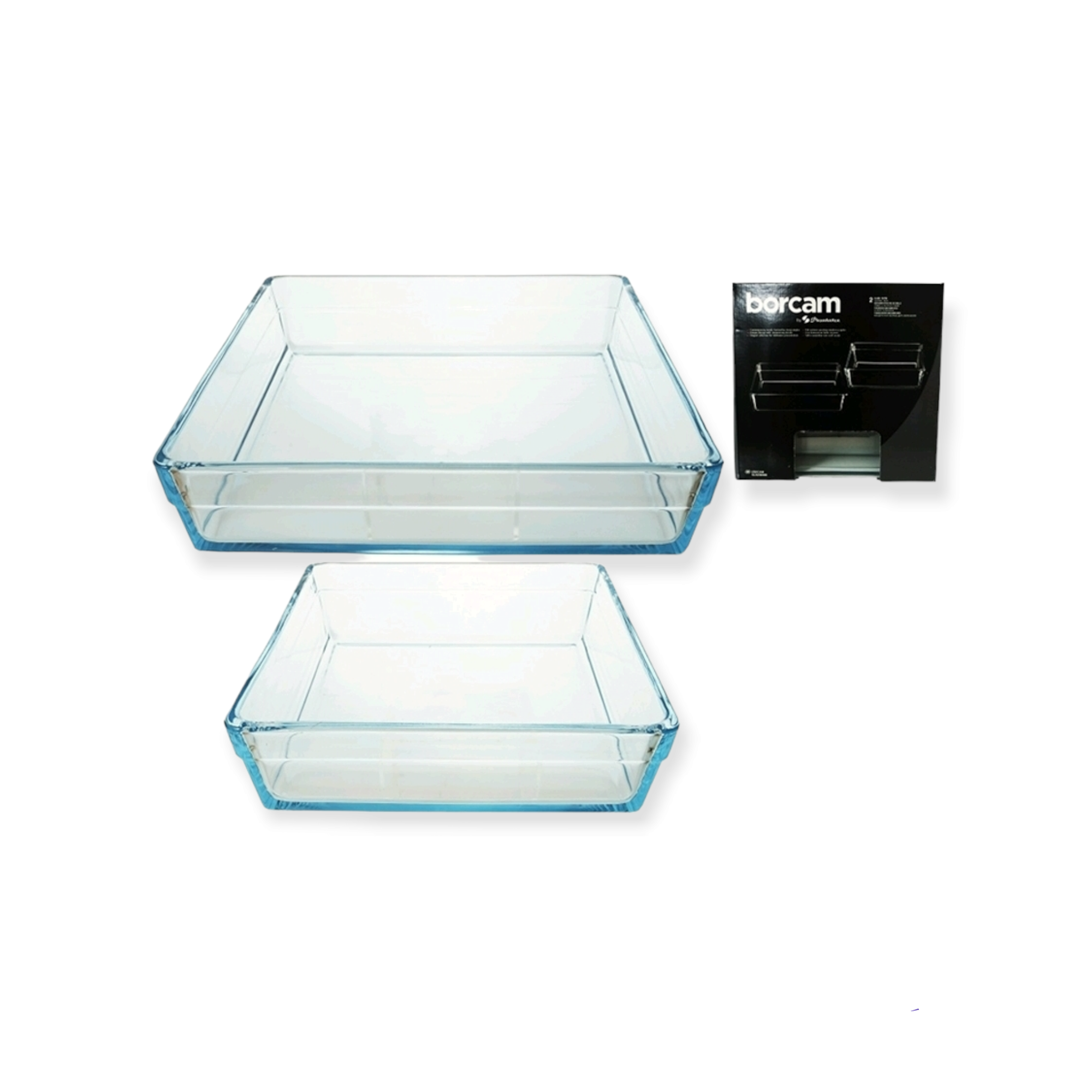 Borcam Glass Dish Serving Tray 2-Piece Set 23036