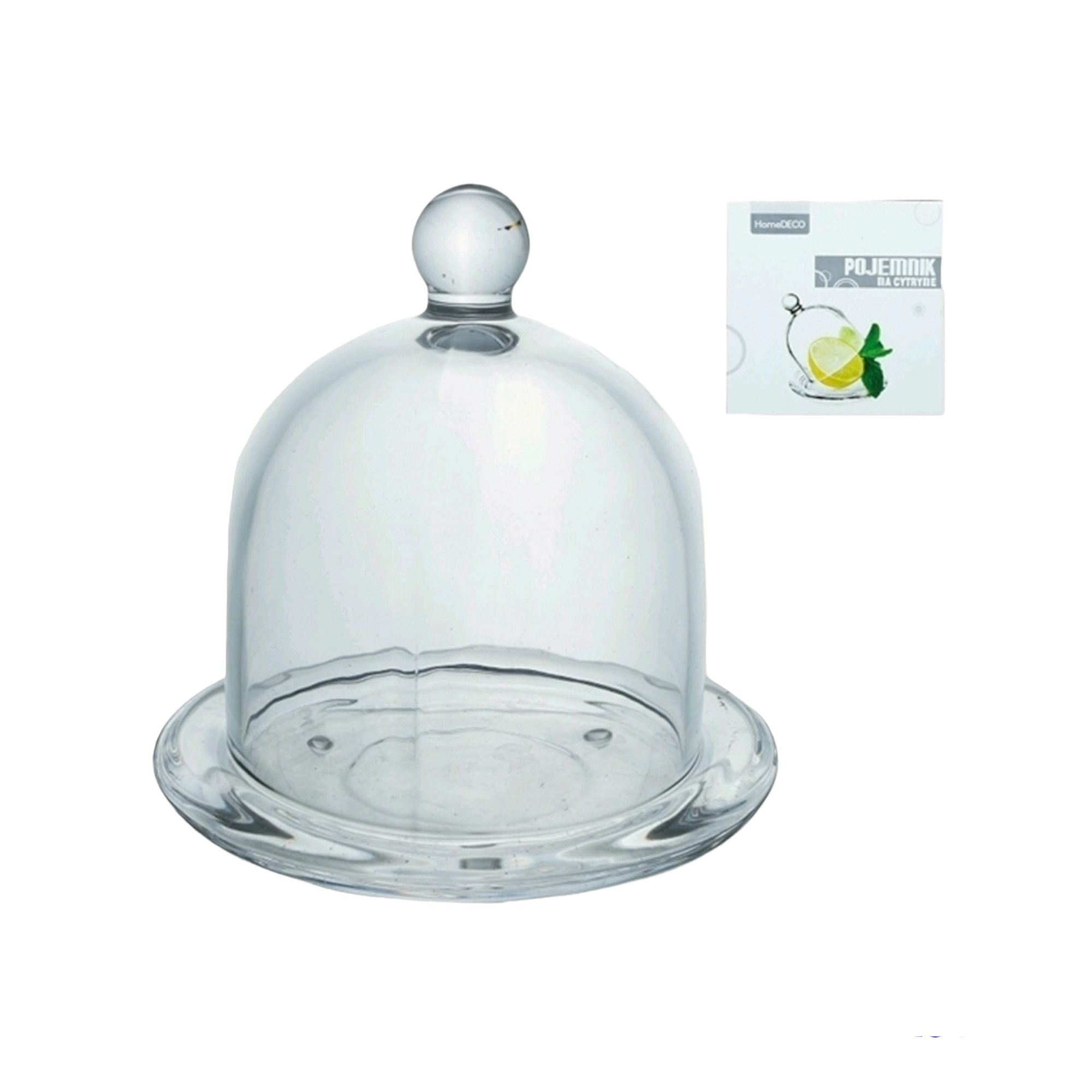 Patisserie Cupcake Mini Glass Cake Dome 12.5x11.cm with Serving Base Tray 34562