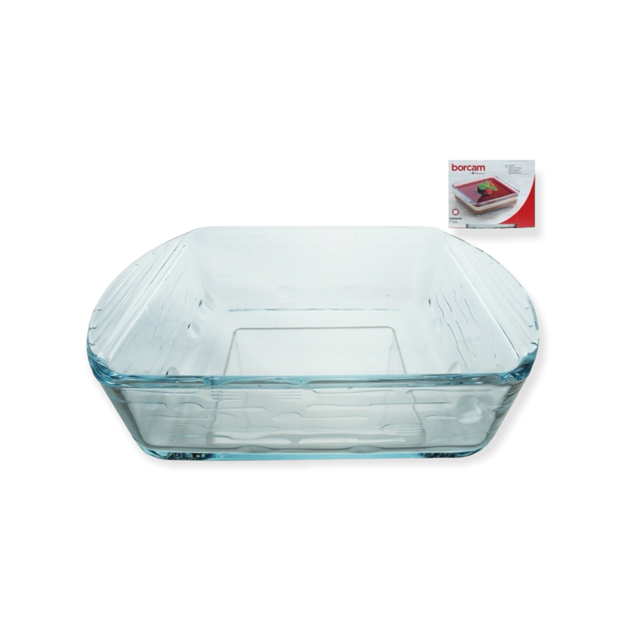Borcam Glass Serving Dish Tray 1.08L Square 24042