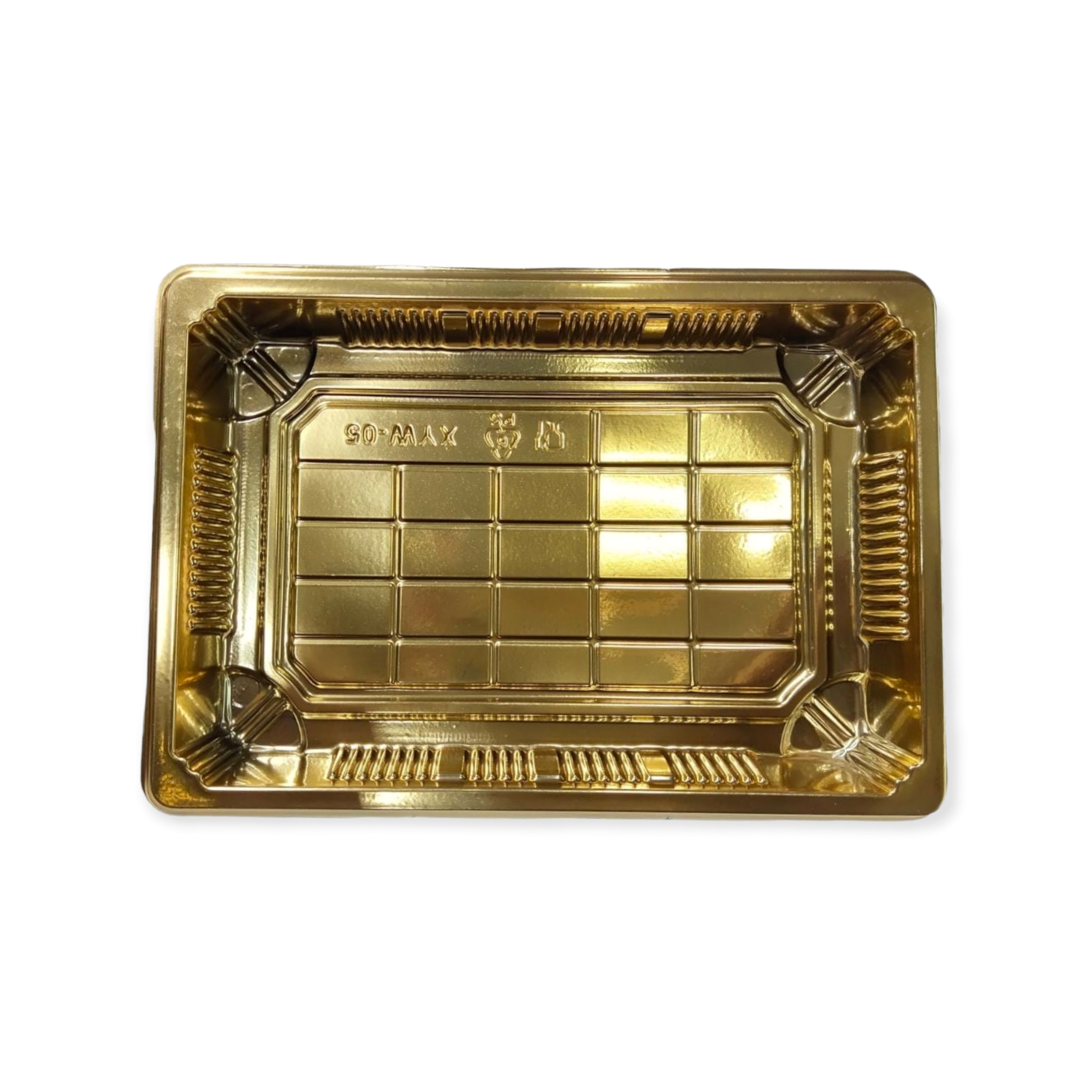 Disposable Biscuit Tray Box Gold with PVC Lid 11x16cm Serving To Go Plastic Container