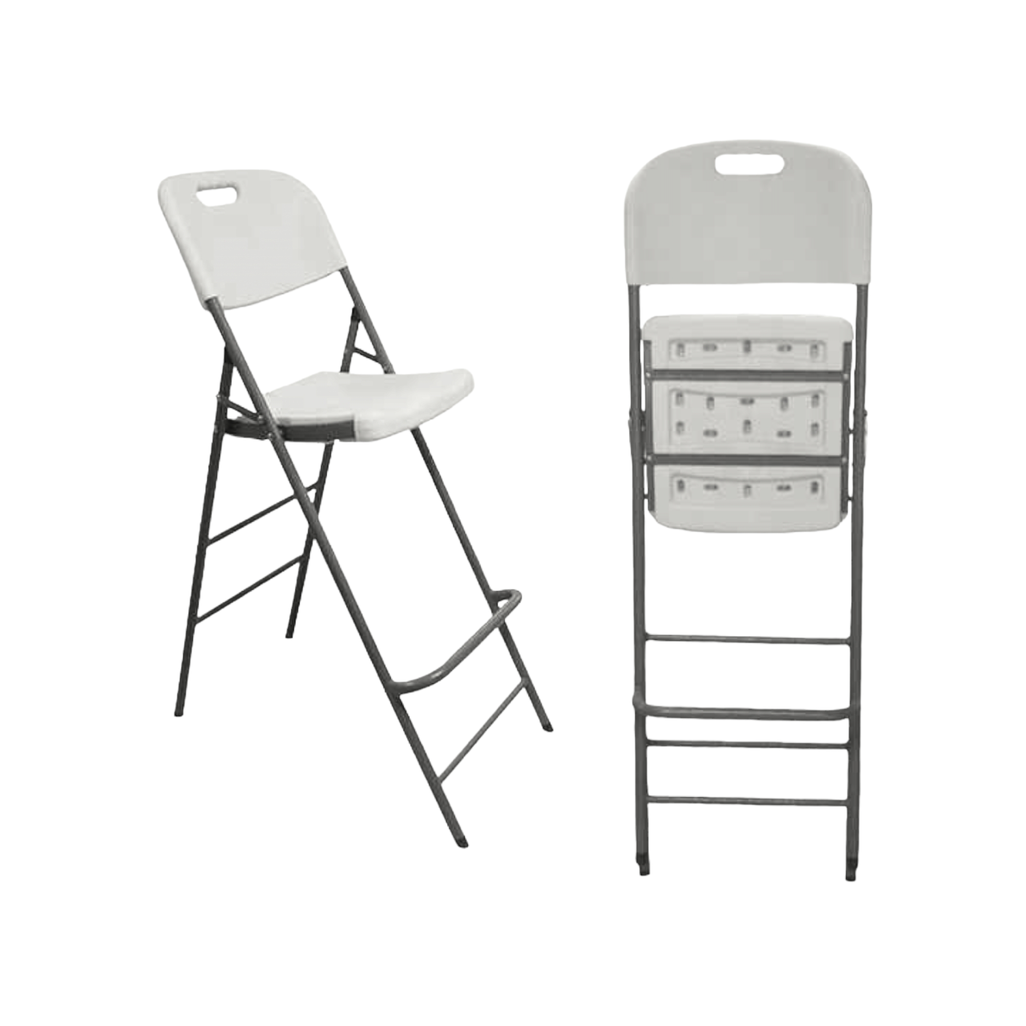 Folding Cocktail Bistro Chair White 57x46x112cm
