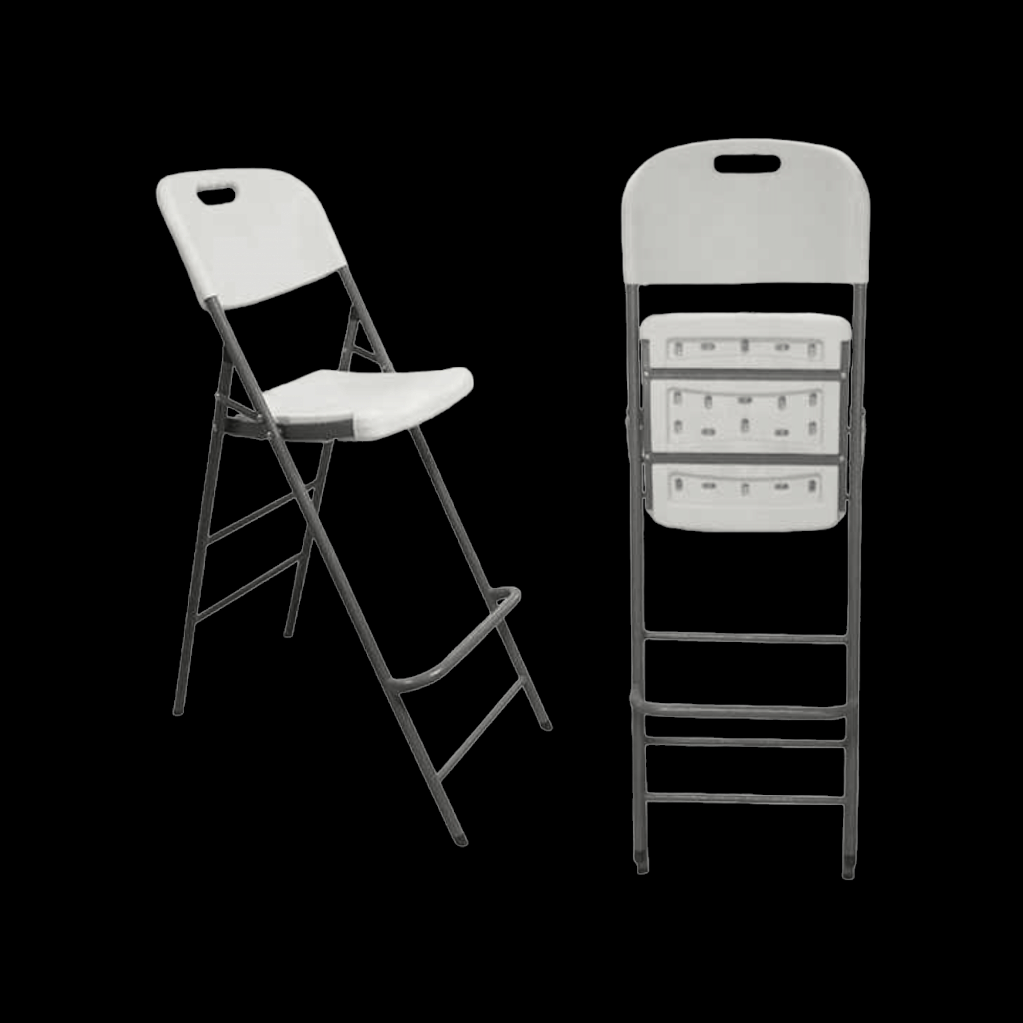 Folding Cocktail Bistro Chair White 57x46x112cm