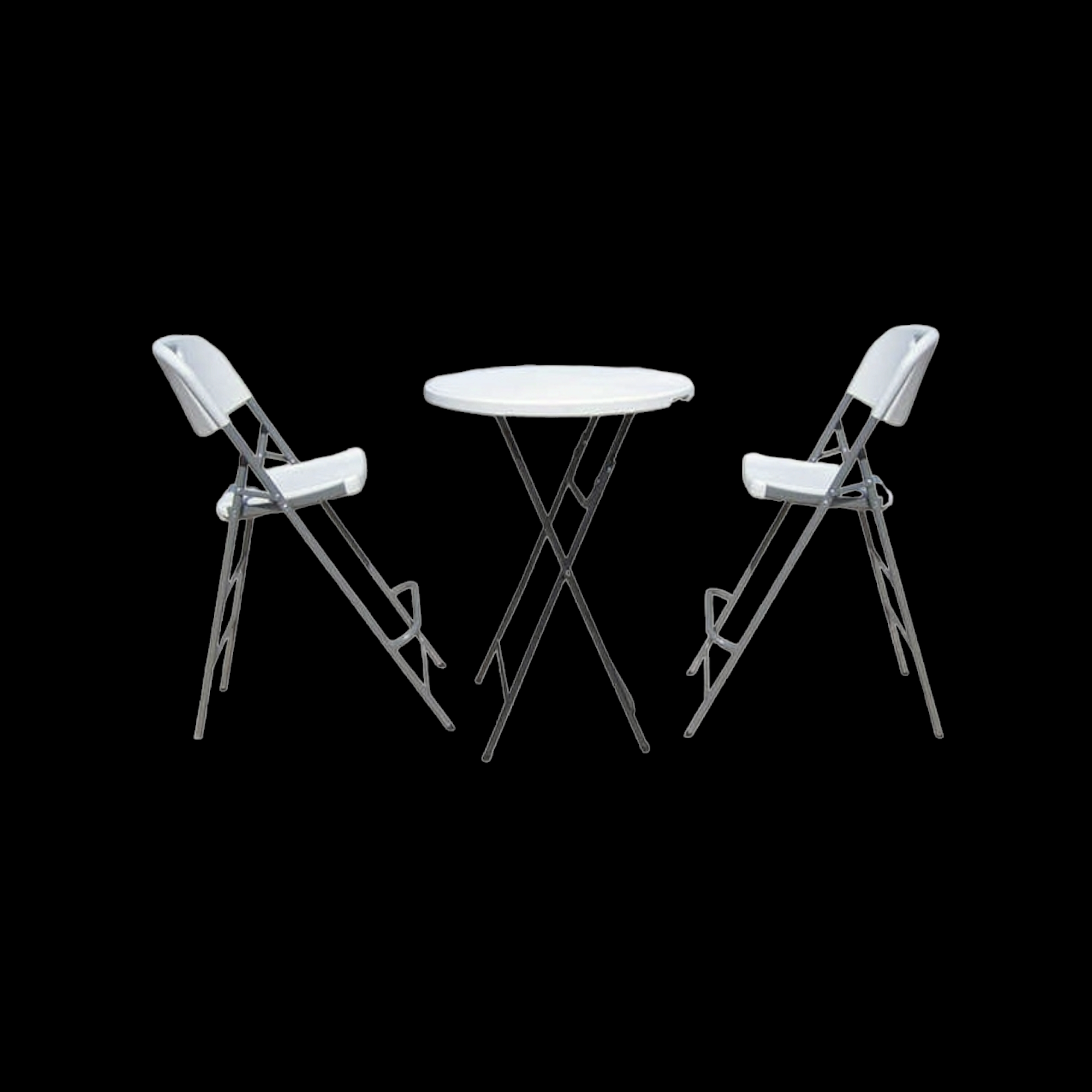 Folding Cocktail Bistro Chair White 57x46x112cm