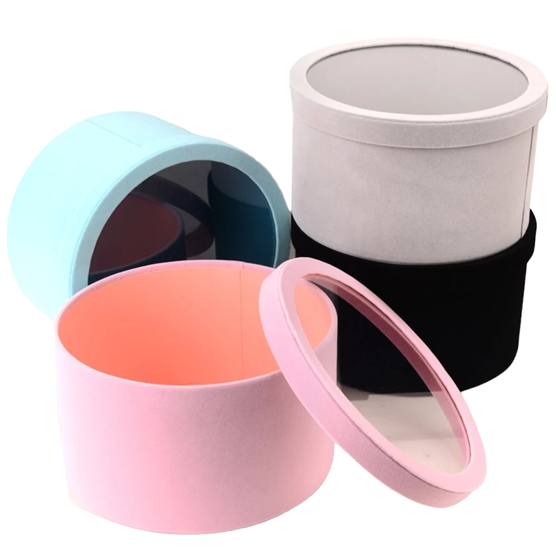 Gift Box Round with Clear Top Window 3pack Set S/M/L