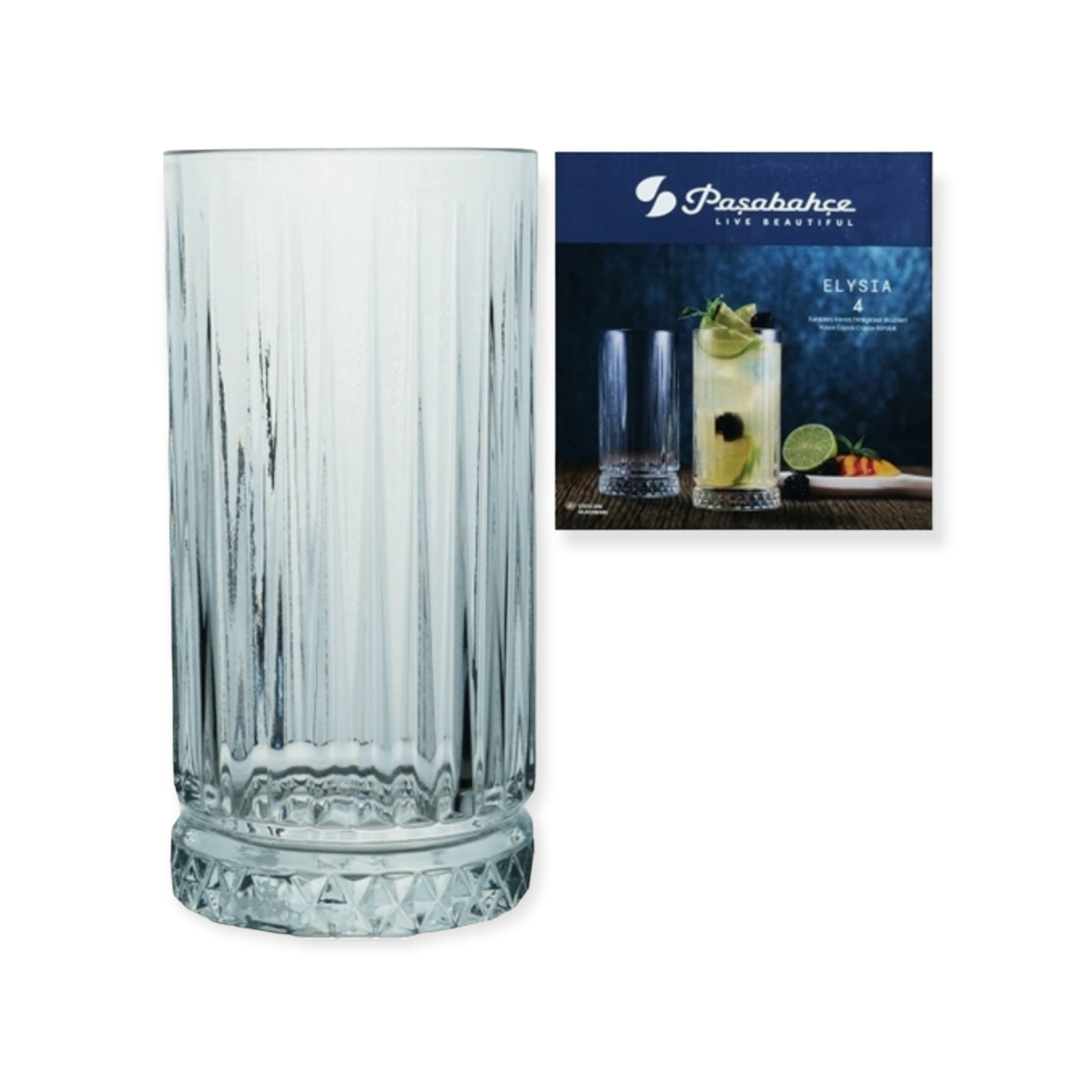 Pasabahce Elysia Hiball Glass Tumbler 365ml 4pack 24024