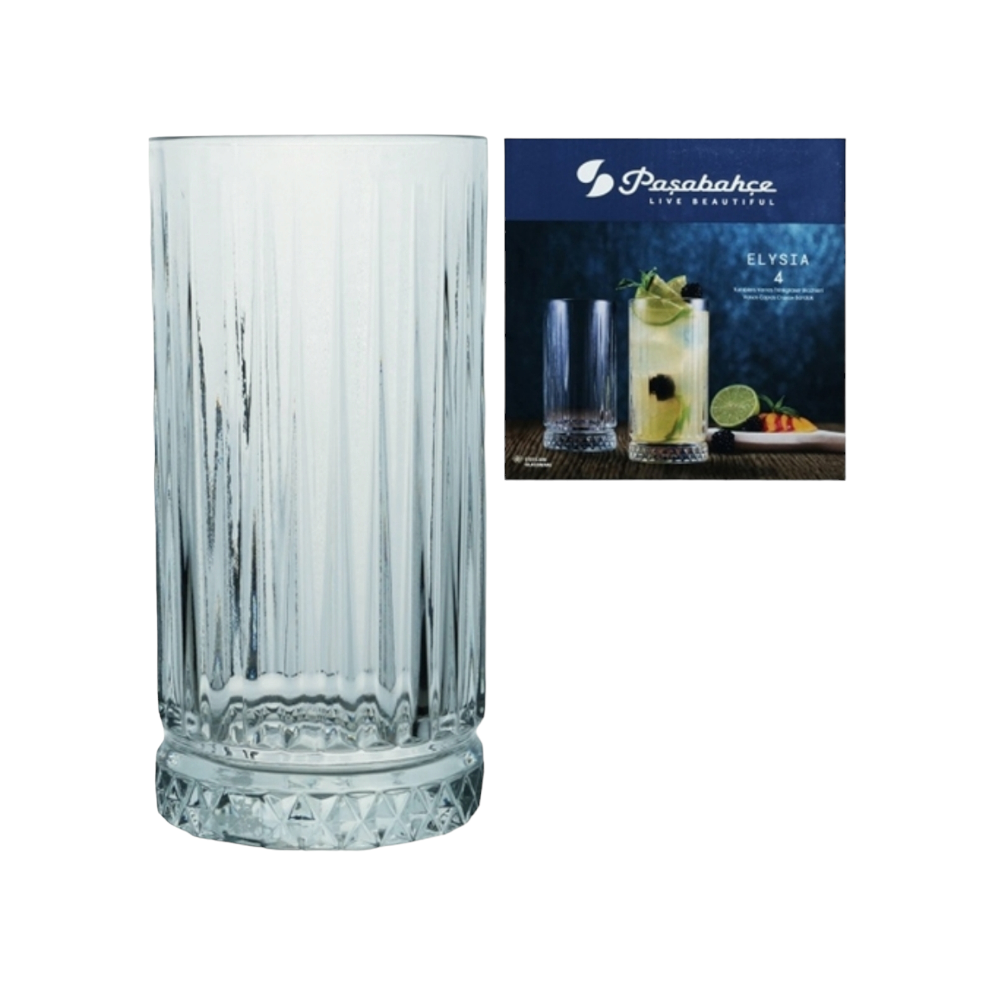 Pasabahce Elysia Hiball Glass Tumbler 365ml 4pack 24024