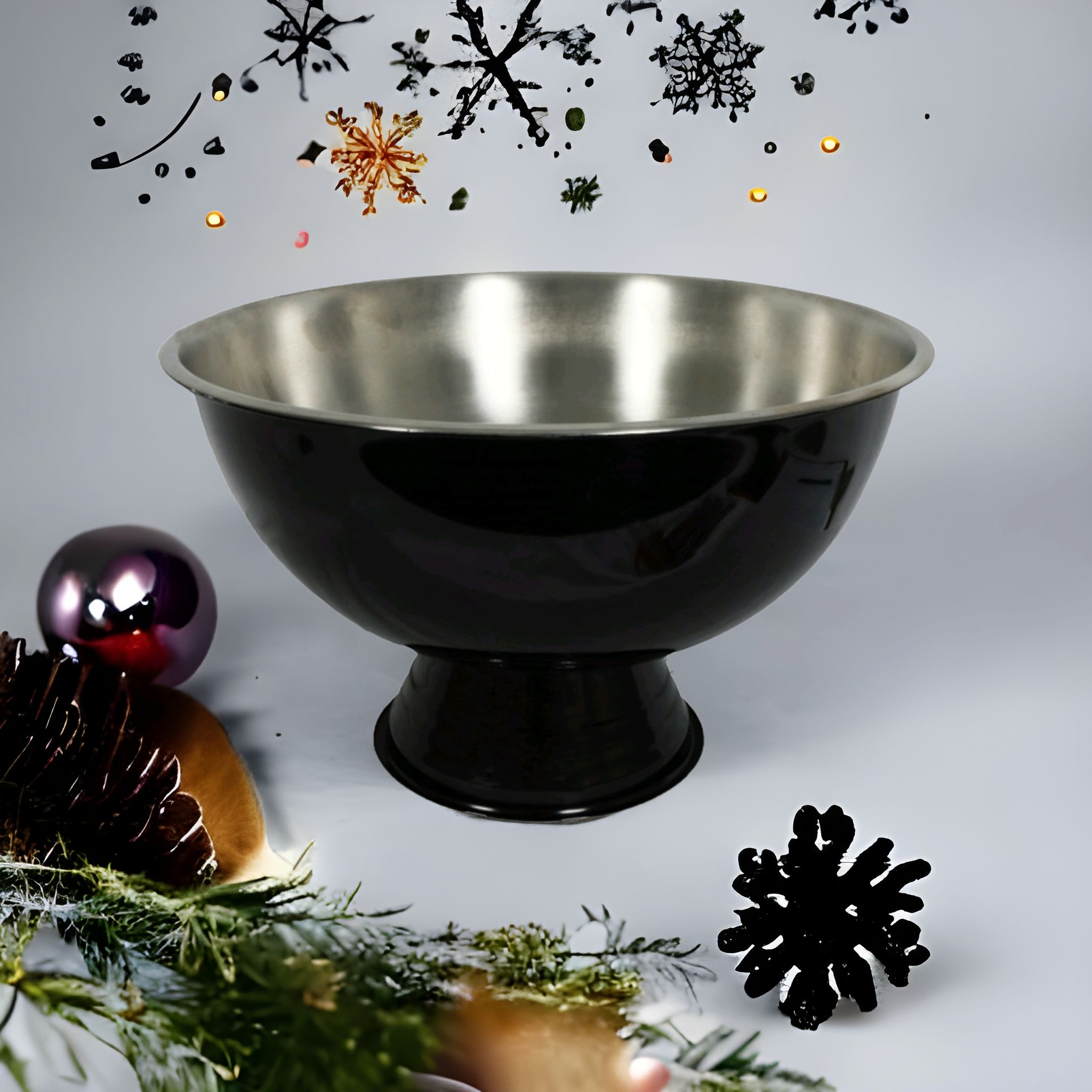 Punch Bowl Stainless Steel Foot Black 40x24.5cm 21333