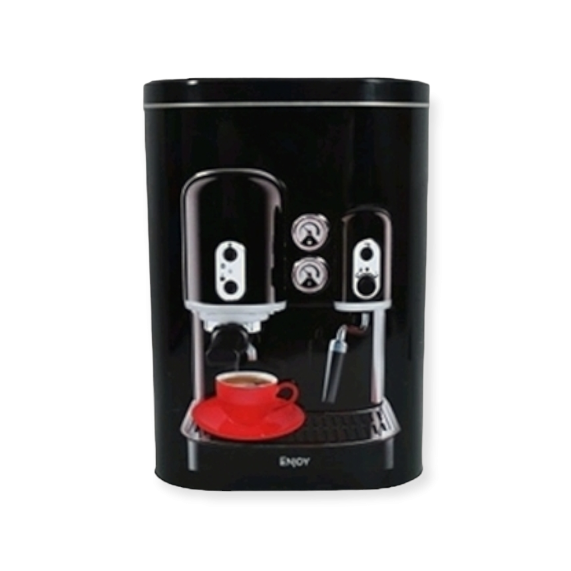 Retro Coffee Machine Tin Canister Food Storage Container Kitchen Jar Holder 13151