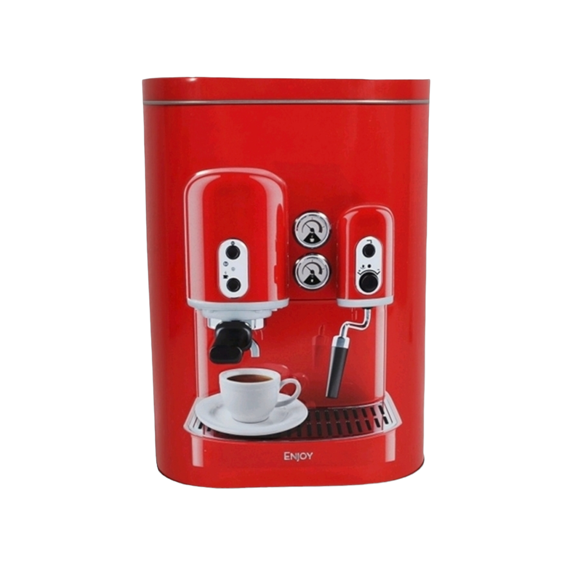 Retro Coffee Machine Tin Canister Food Storage Container Kitchen Jar Holder 13151