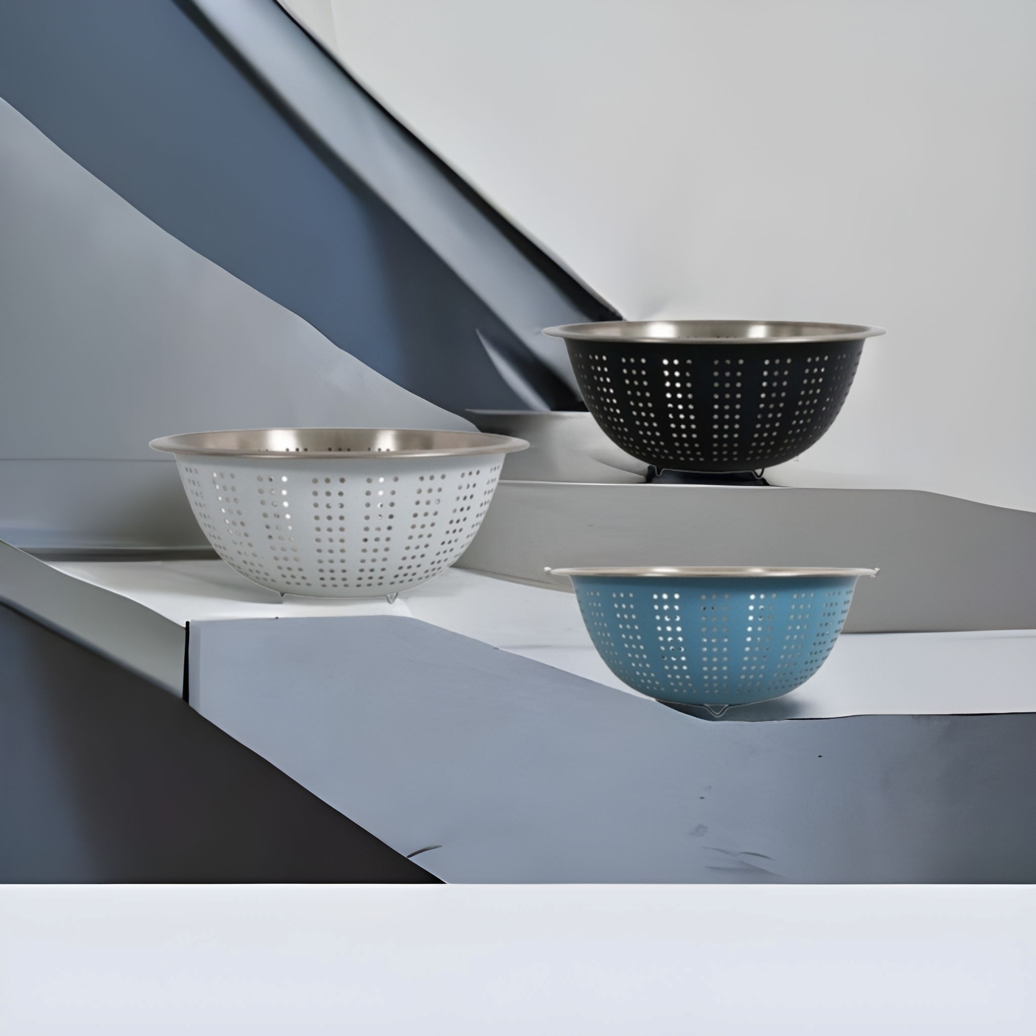 Colour Colander Stainless Steel 28cm 21323A