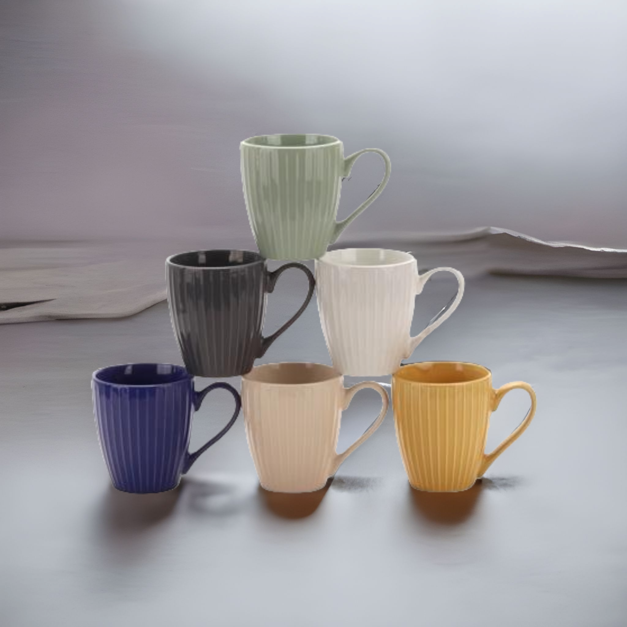 Ceramic Ribbed Coffee Mug 350ml 30632