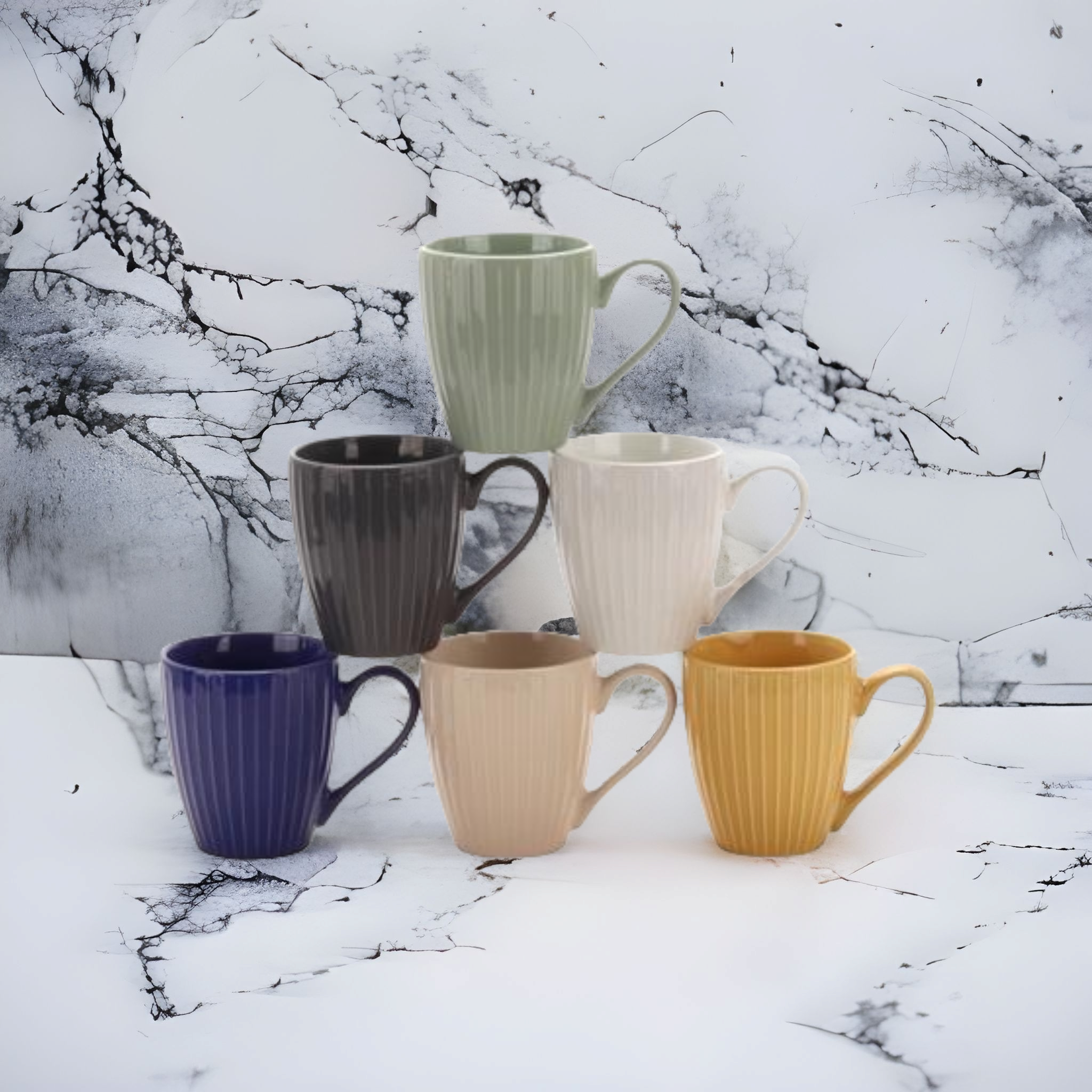 Ceramic Ribbed Coffee Mug 350ml 30632