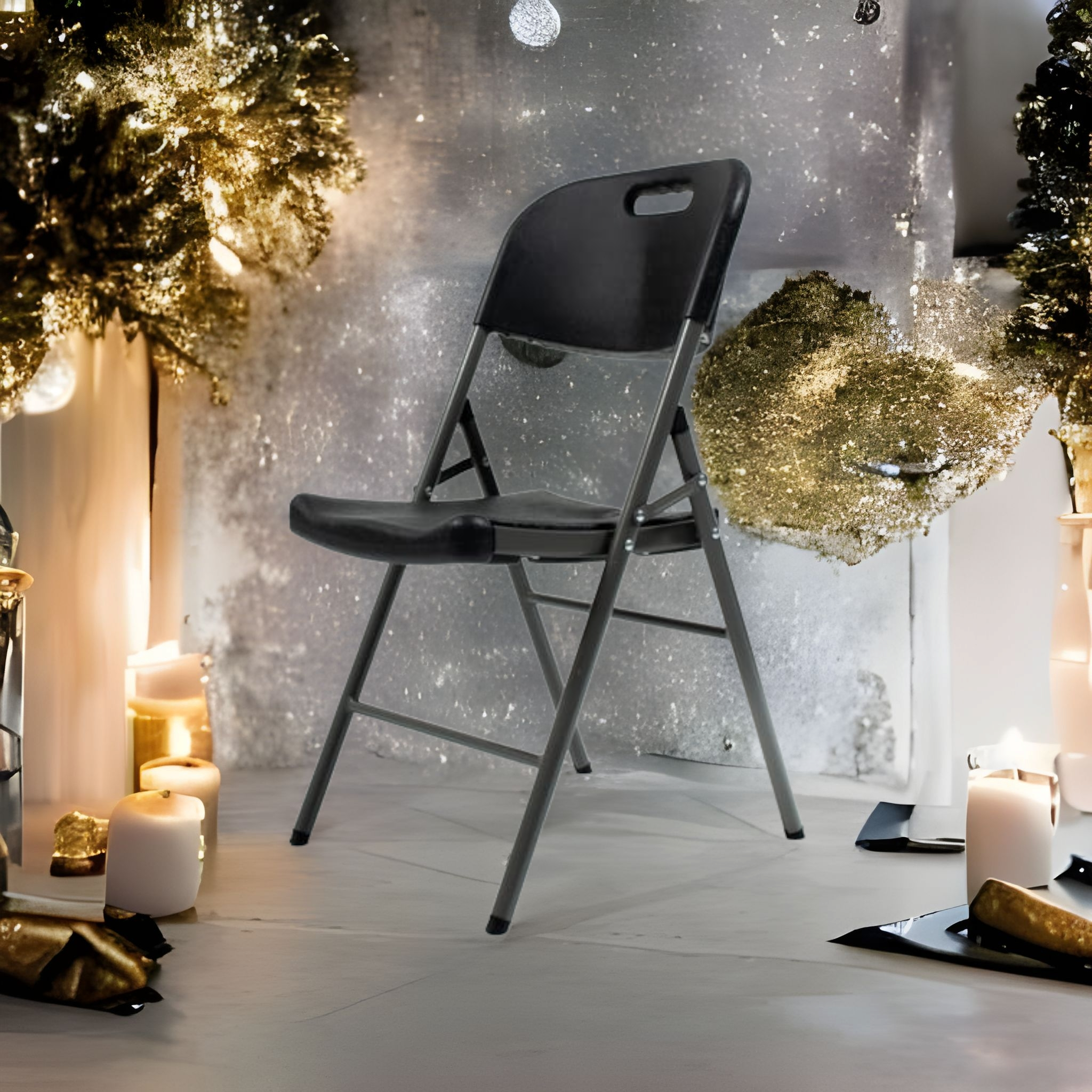 Folding Chair Black Medium Duty Catering