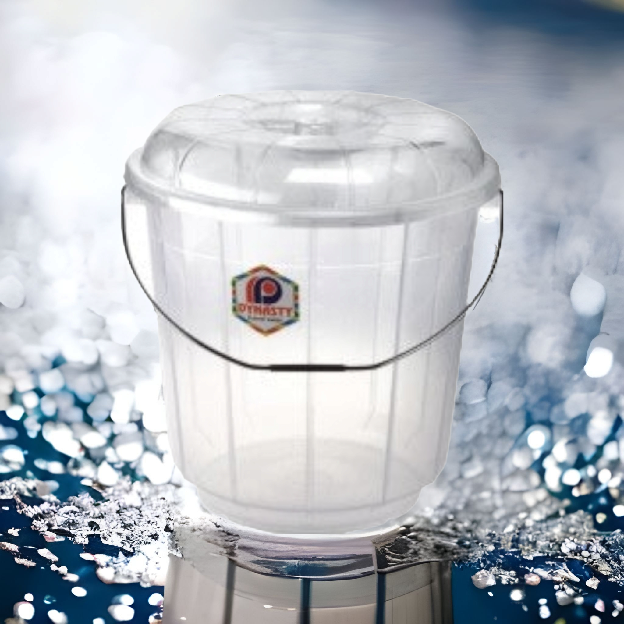 25L Plastic Bucket Clear with Lid 125TWL