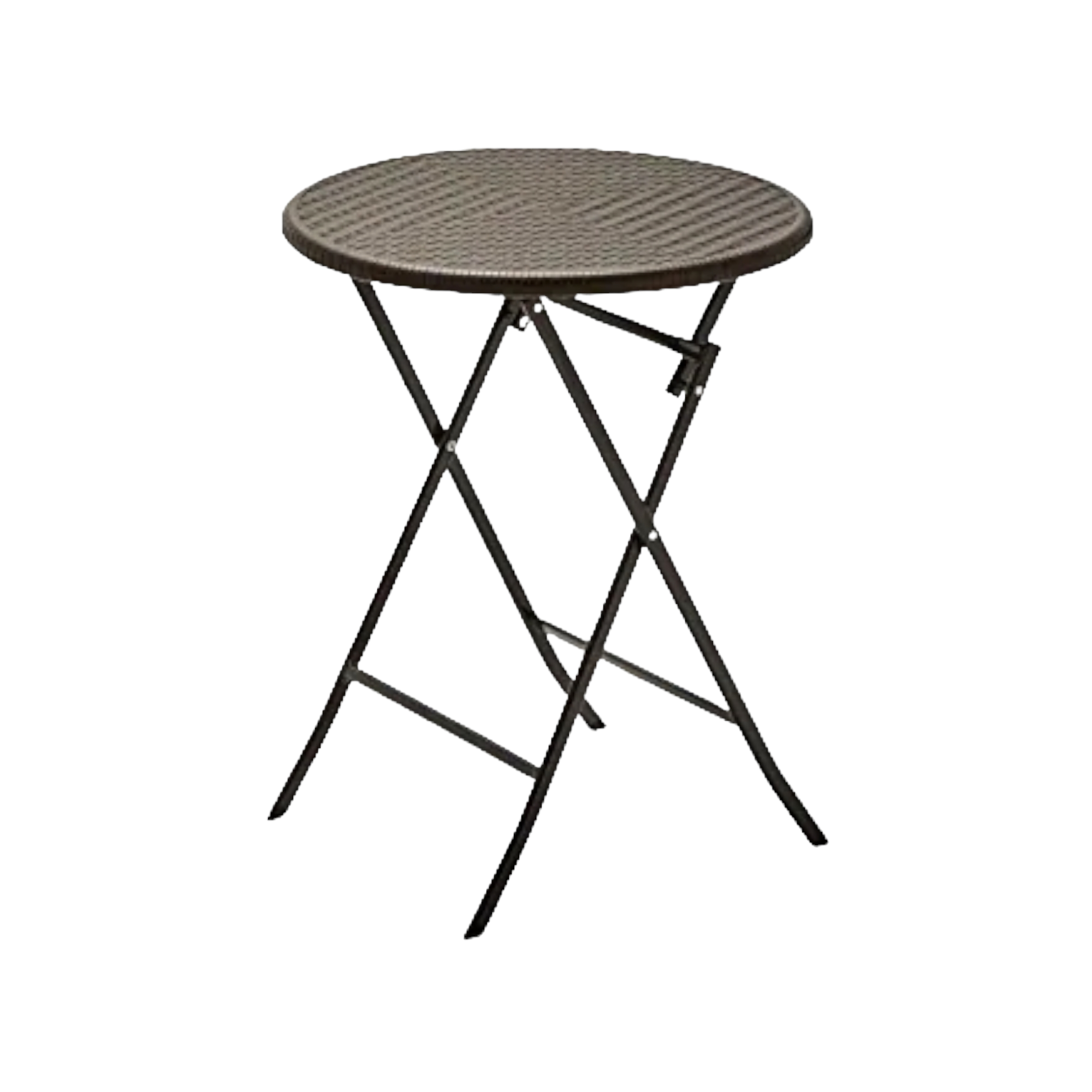 Folding Cocktail Table Round Rattan Design