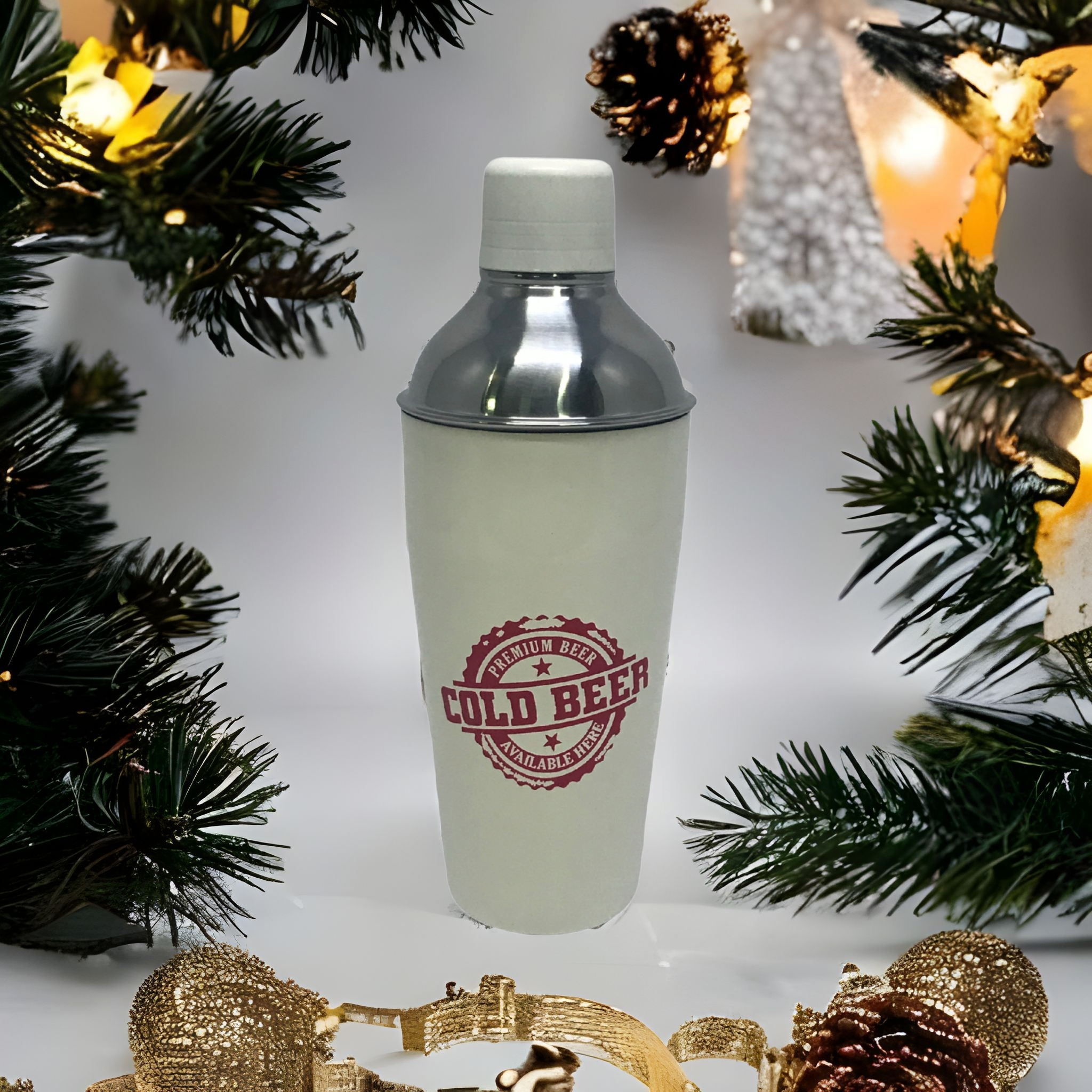 Cocktail Shaker 750ml Cream Metal - Stainless Steel