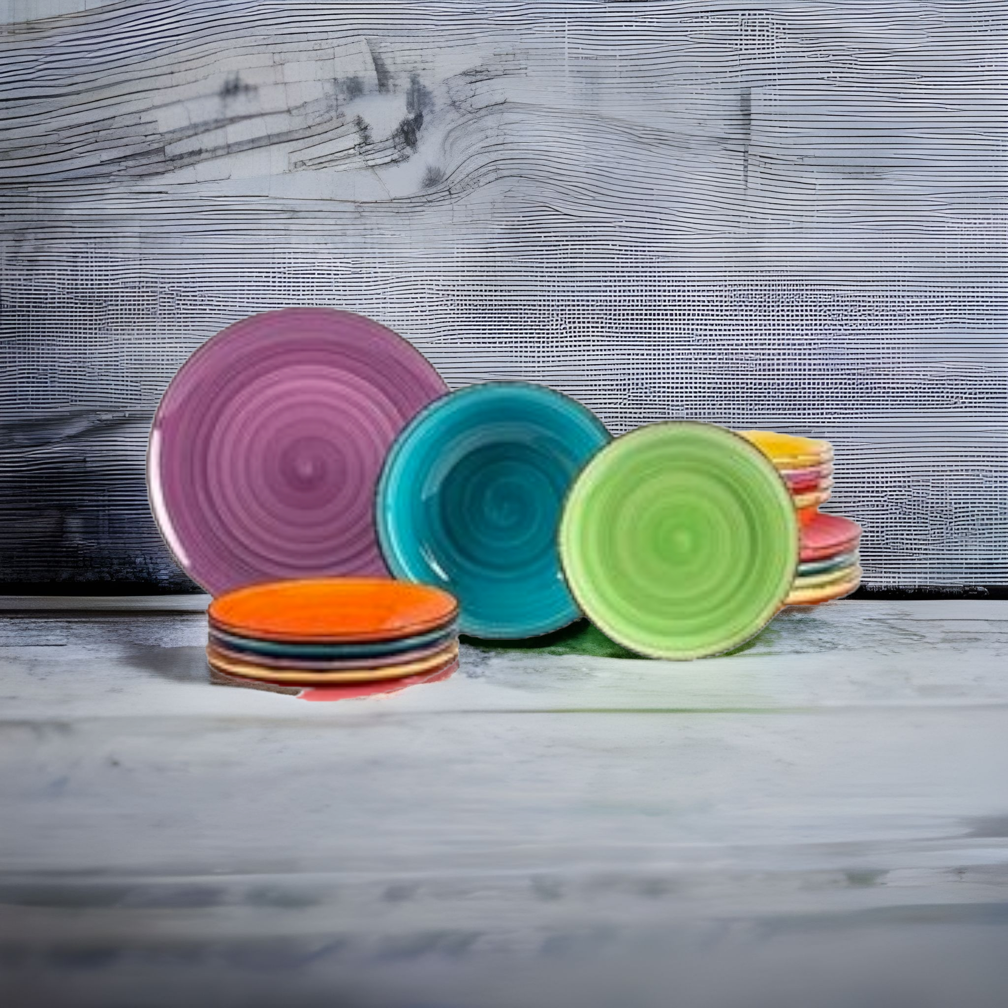 Stoneware Ceramic Dinner Plate Coloured