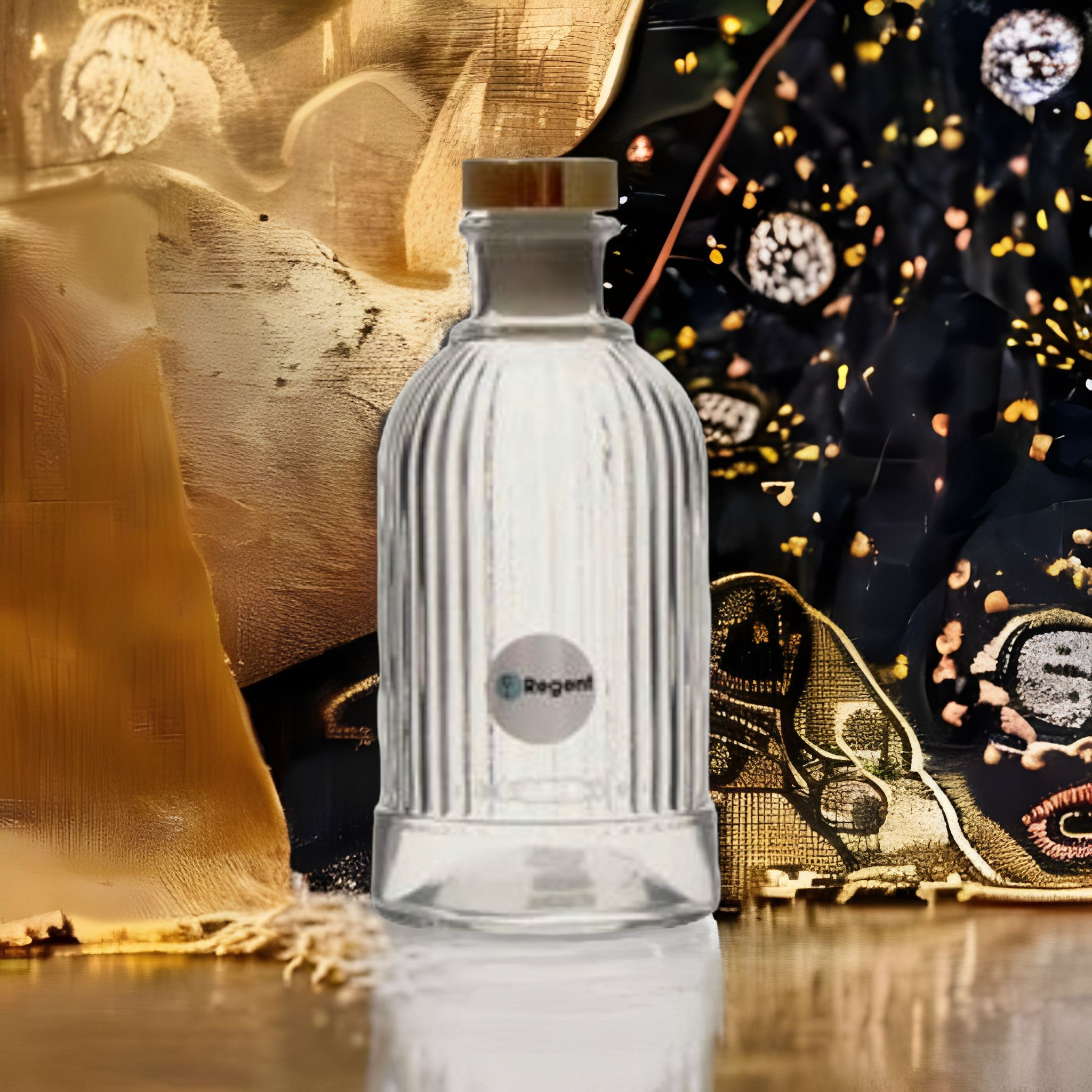 Regent 200ml Glass Perfume Bottle with Glass Rose Gold Plastic Stopper 10779