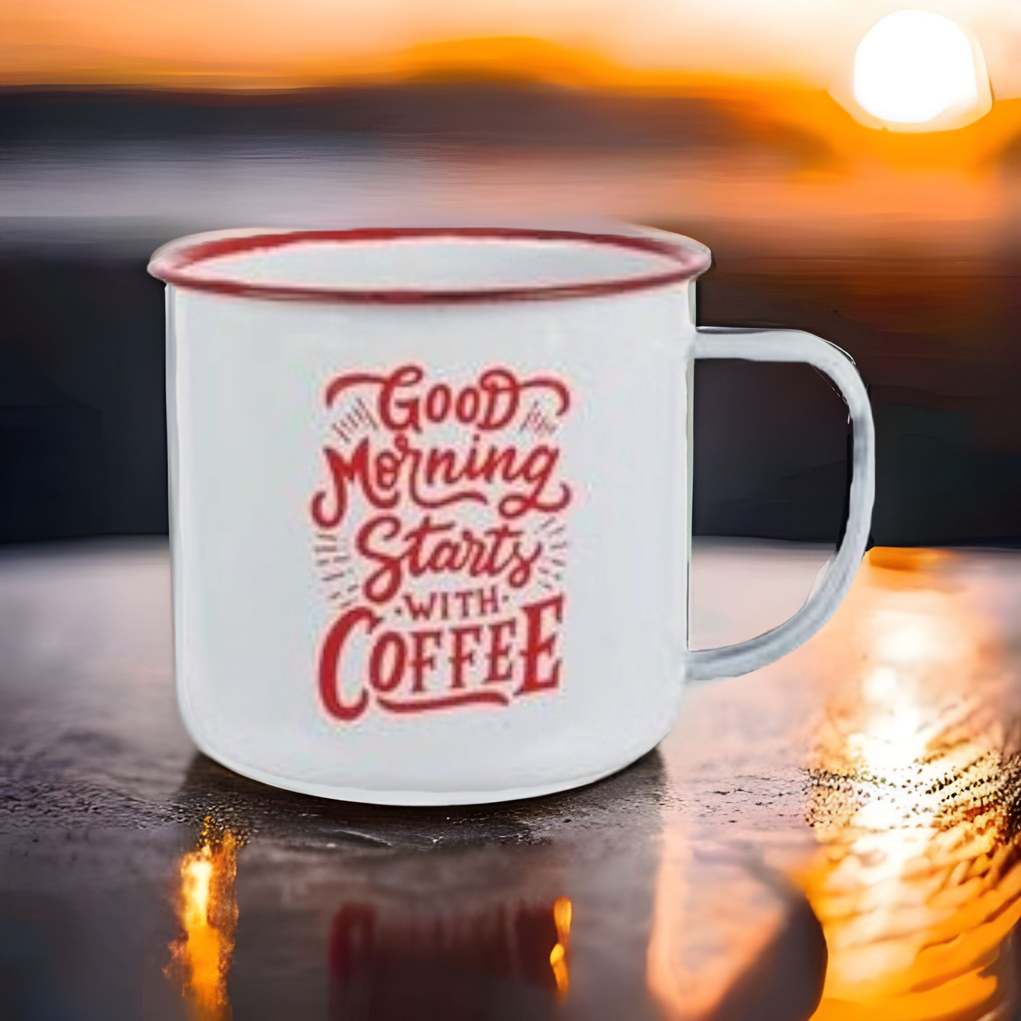 Enamel Mug 8cm with Print Quotes