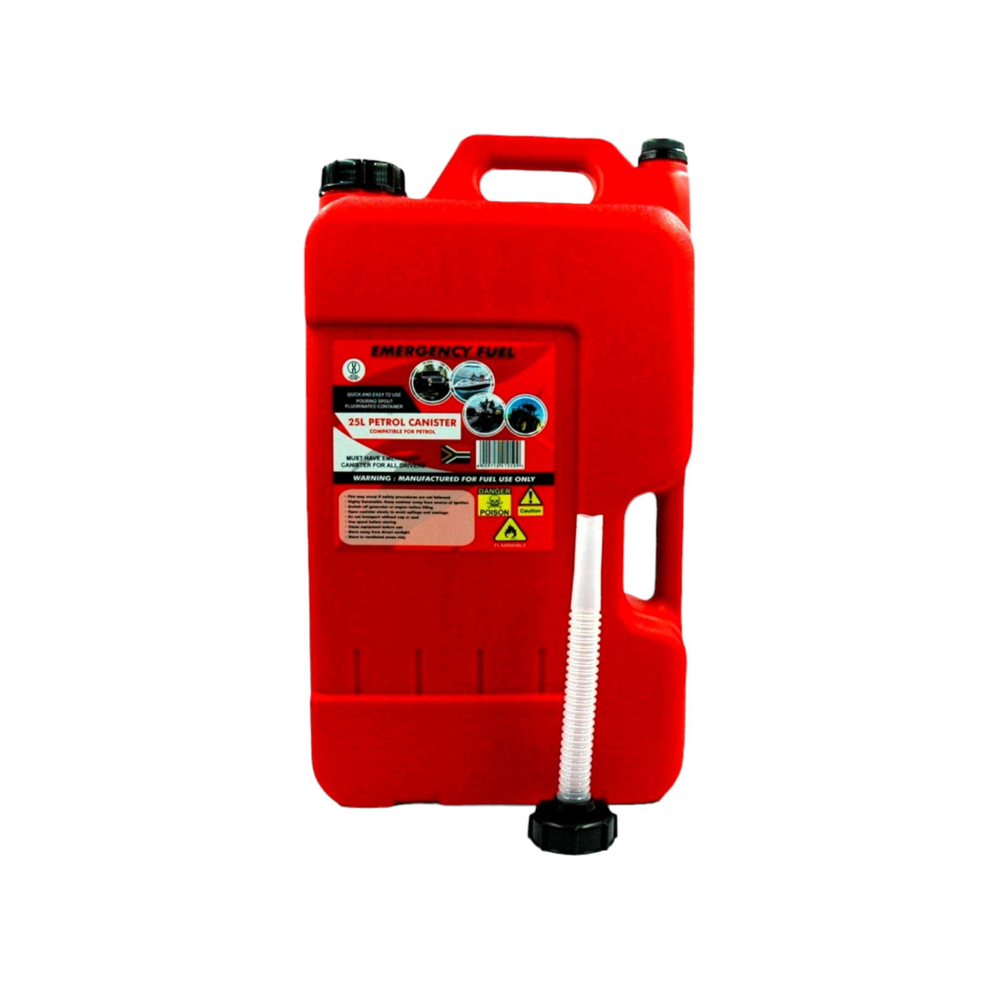 20L Plastic Fuel Jerry Can Petrol Red