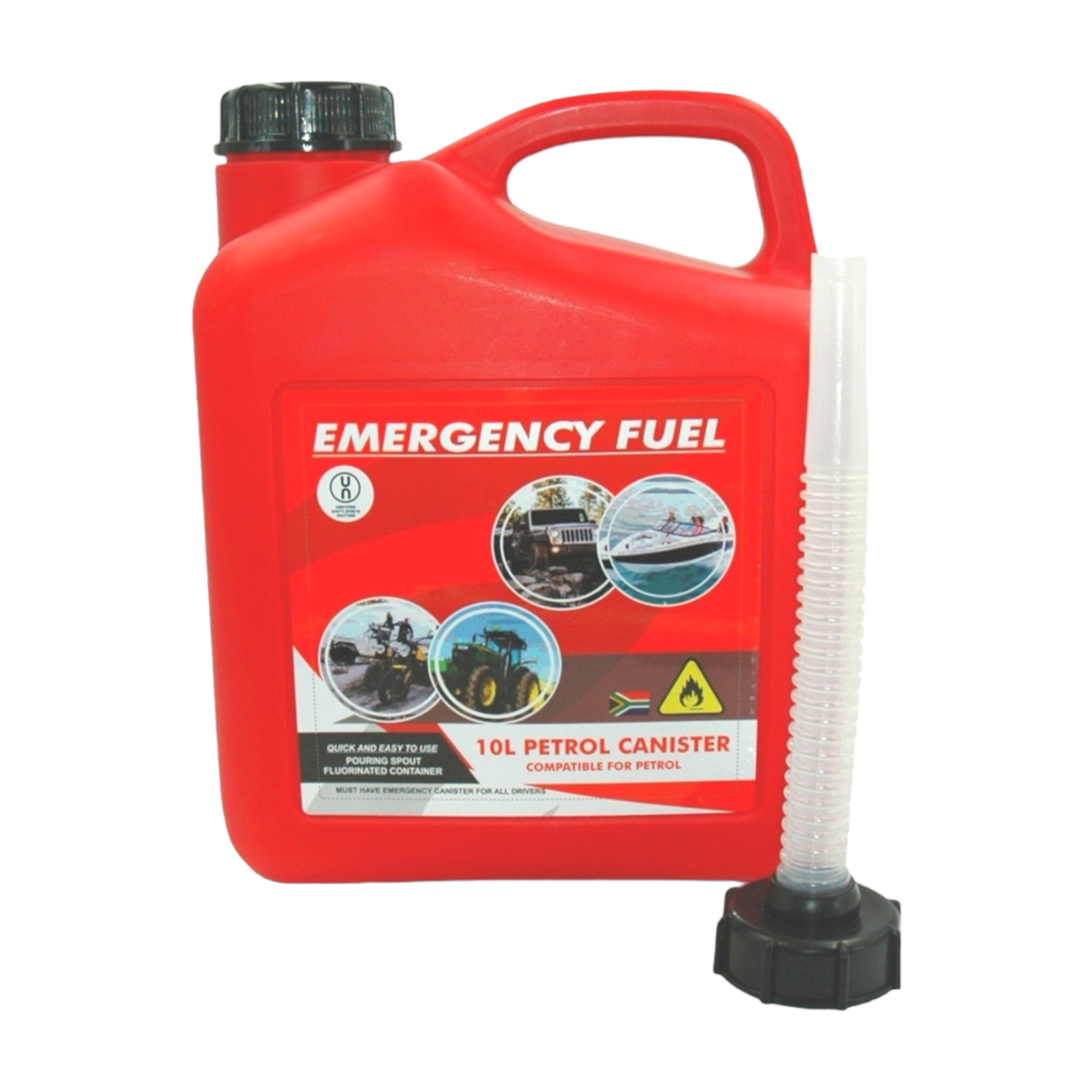 10L Plastic Fuel Jerry Can Petrol Red