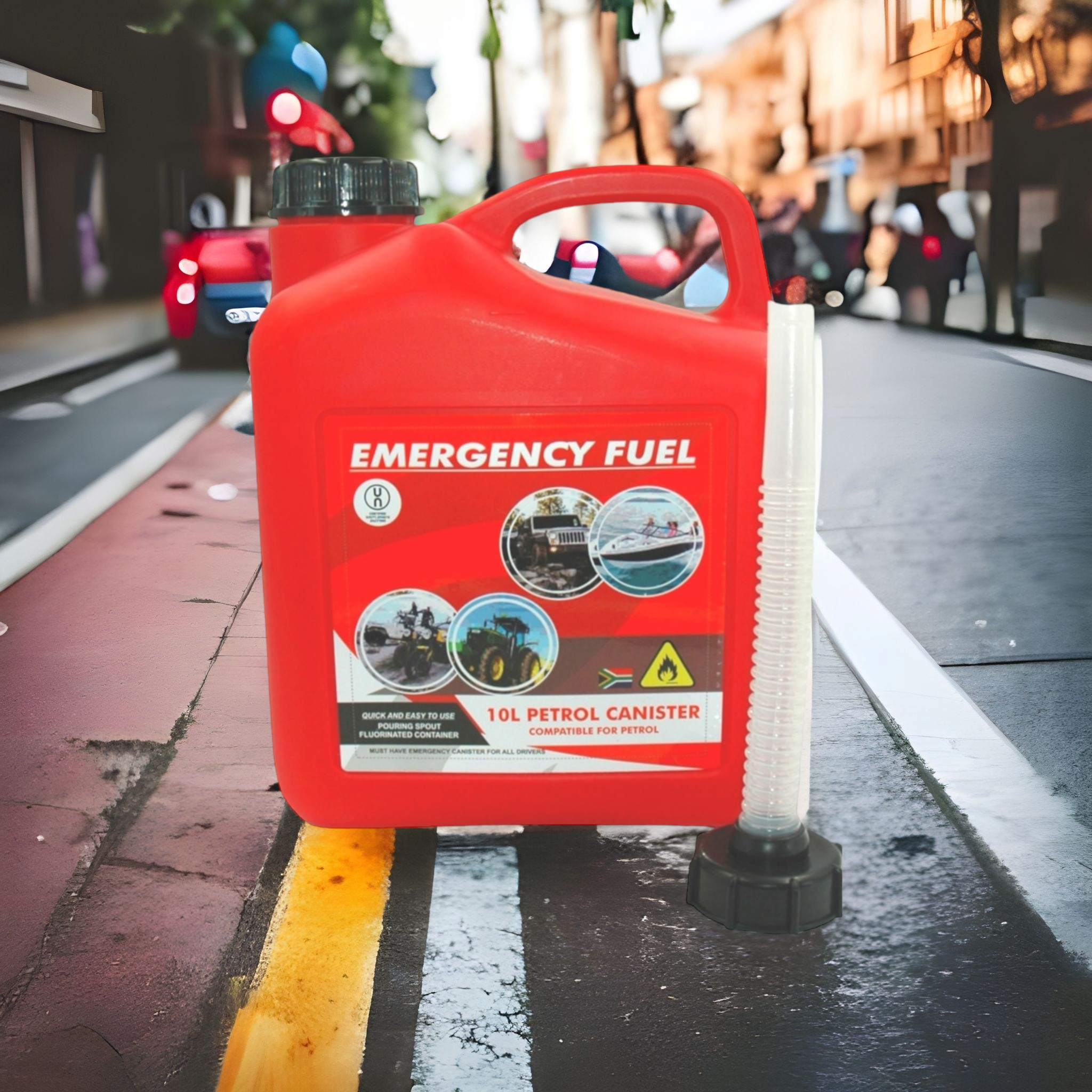 10L Plastic Fuel Jerry Can Petrol Red