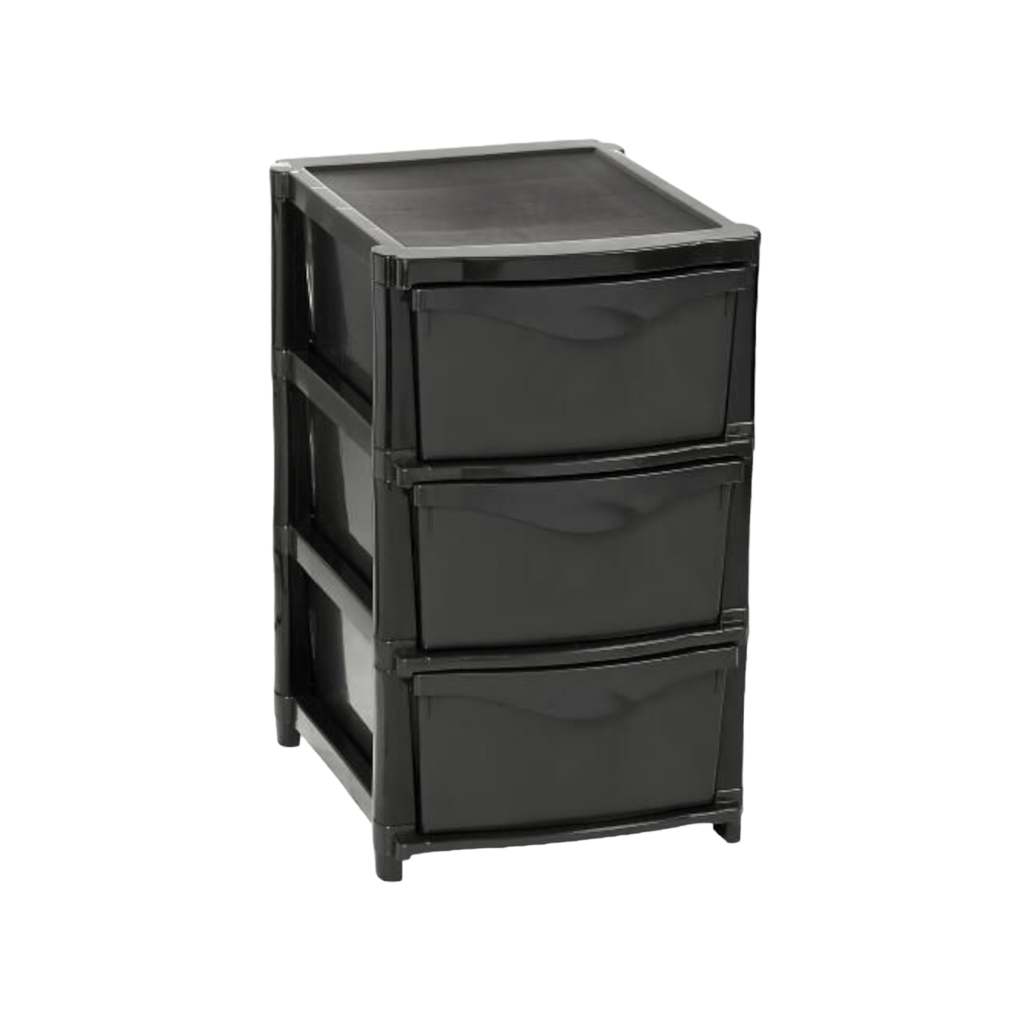 3-Drawer Plastic Storage Unit Gloss Black JO0779BL