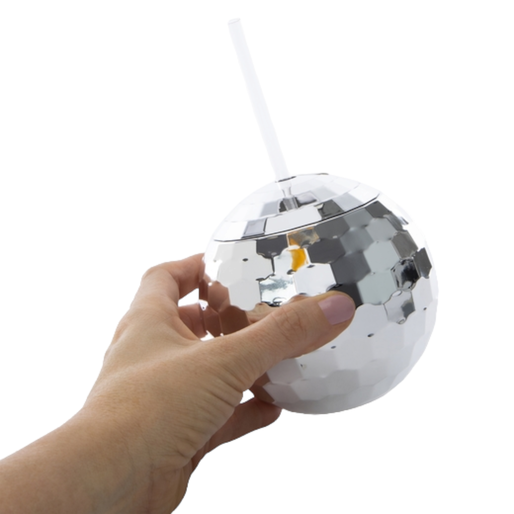 Disco Ball Smoothie Tumbler 550ml with Straw