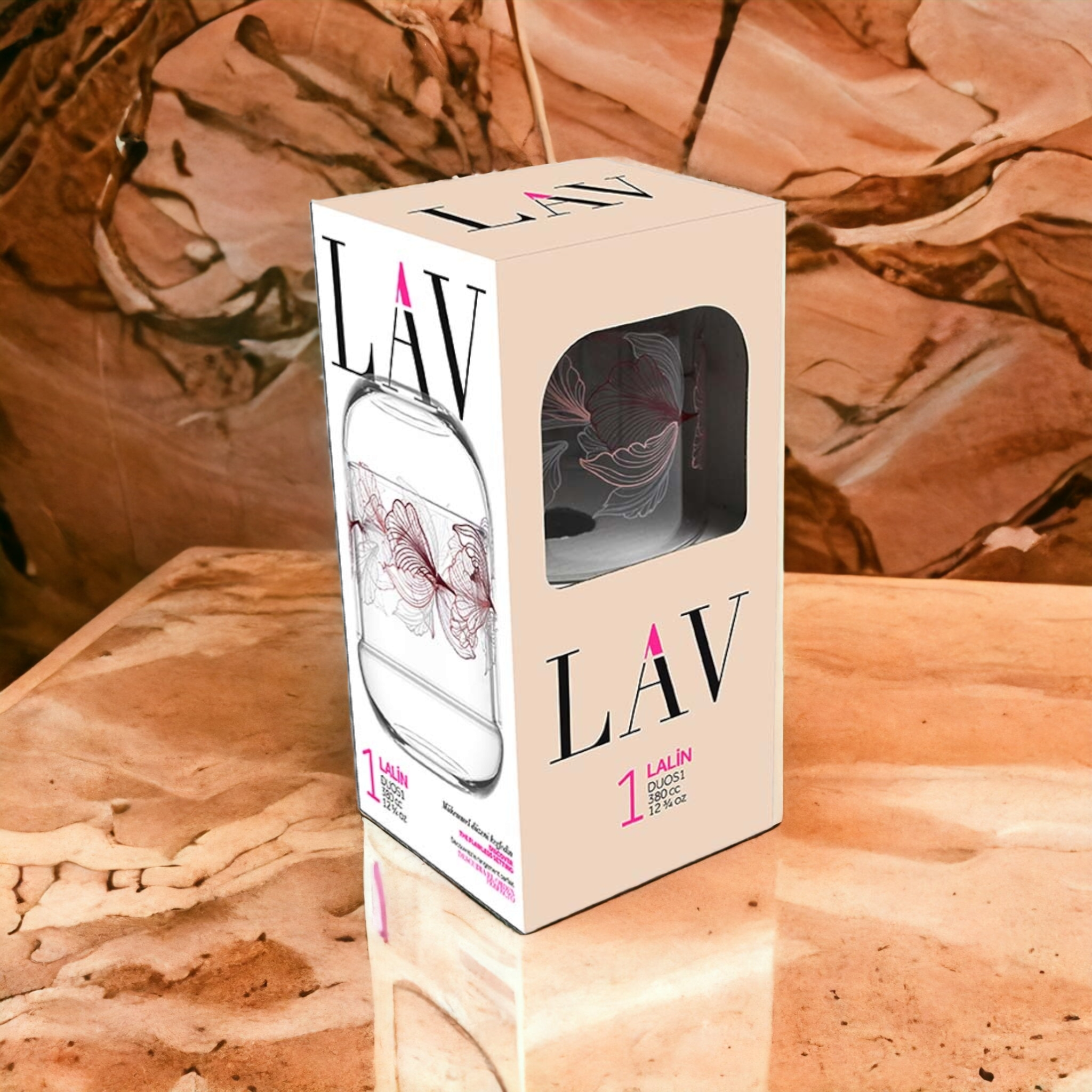 LAV Patisserie Glass Dome Jar 380ml Lalin Flower Jar SGN2388