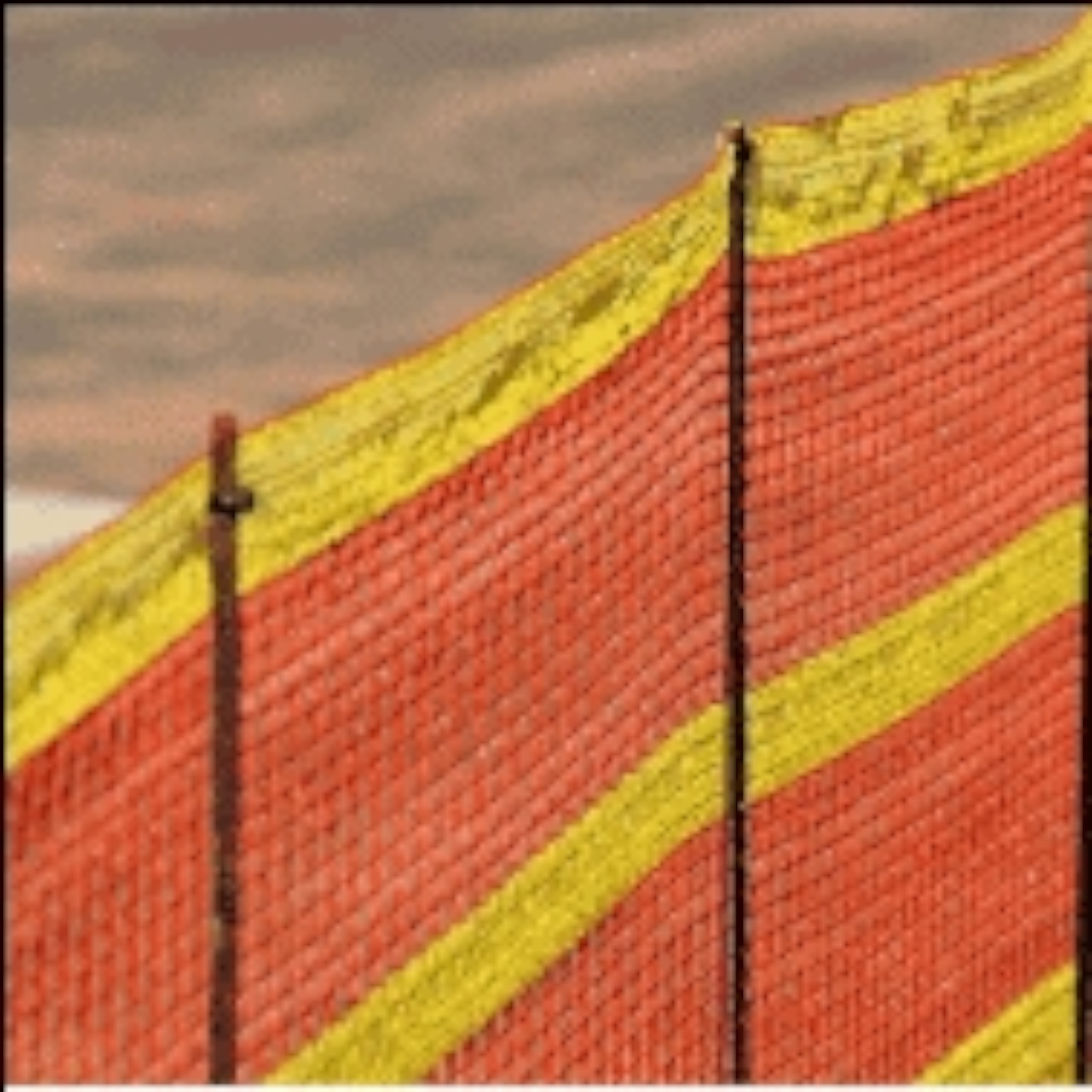 Barrier Fencing Yellow & Orange Woven Safety Net 1x1m