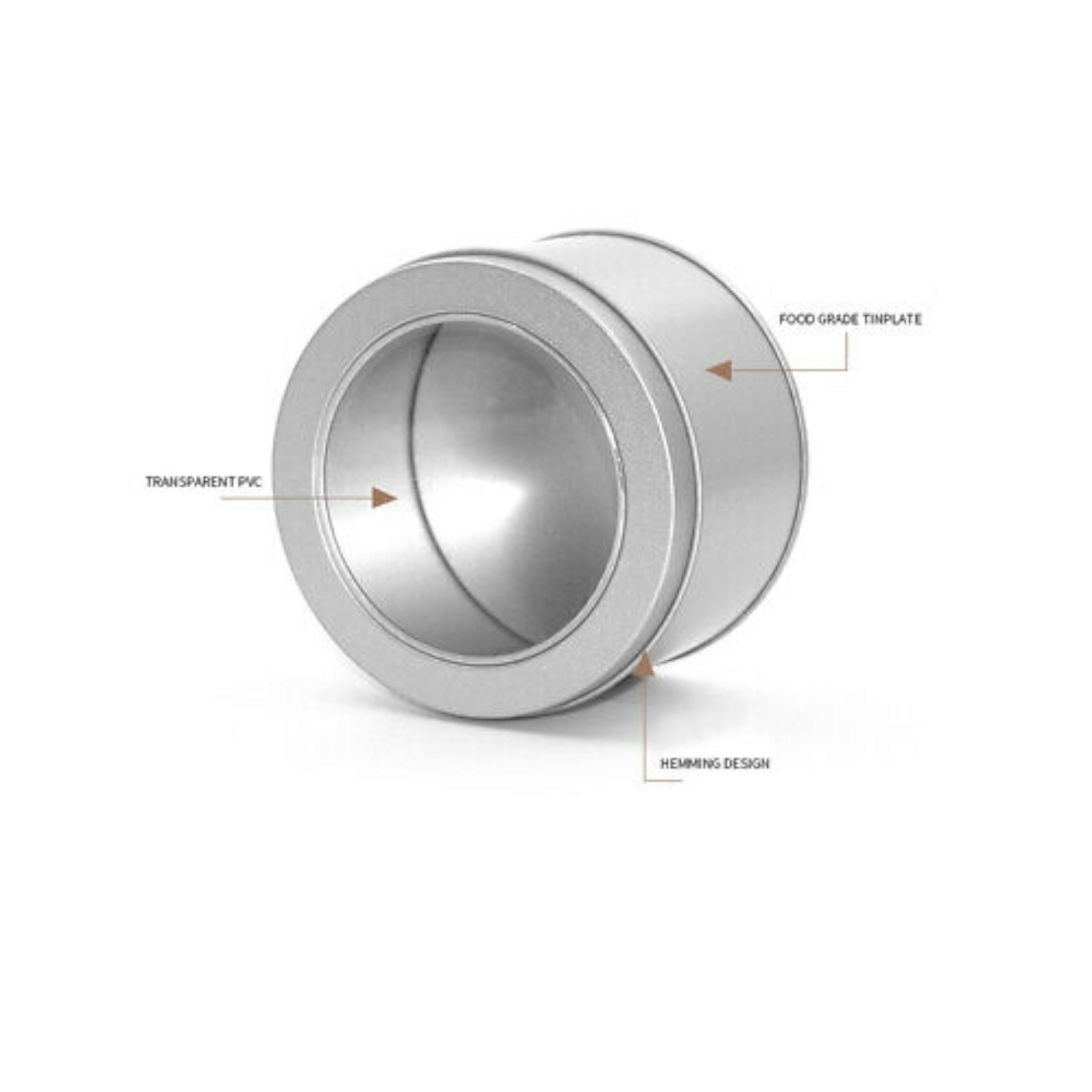 Gift Tin Round Box with Window 4.5x7.5cm