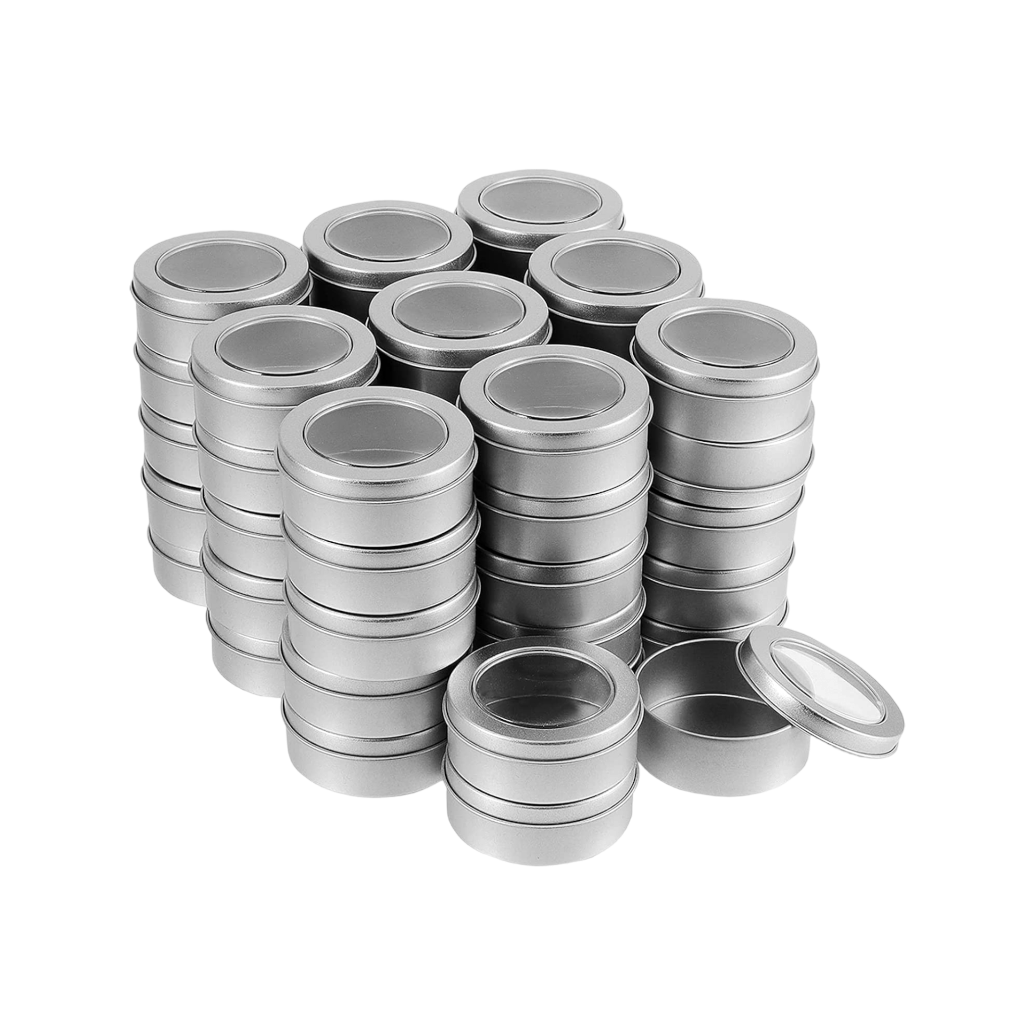 Gift Tin Round Box with Window 4.5x7.5cm