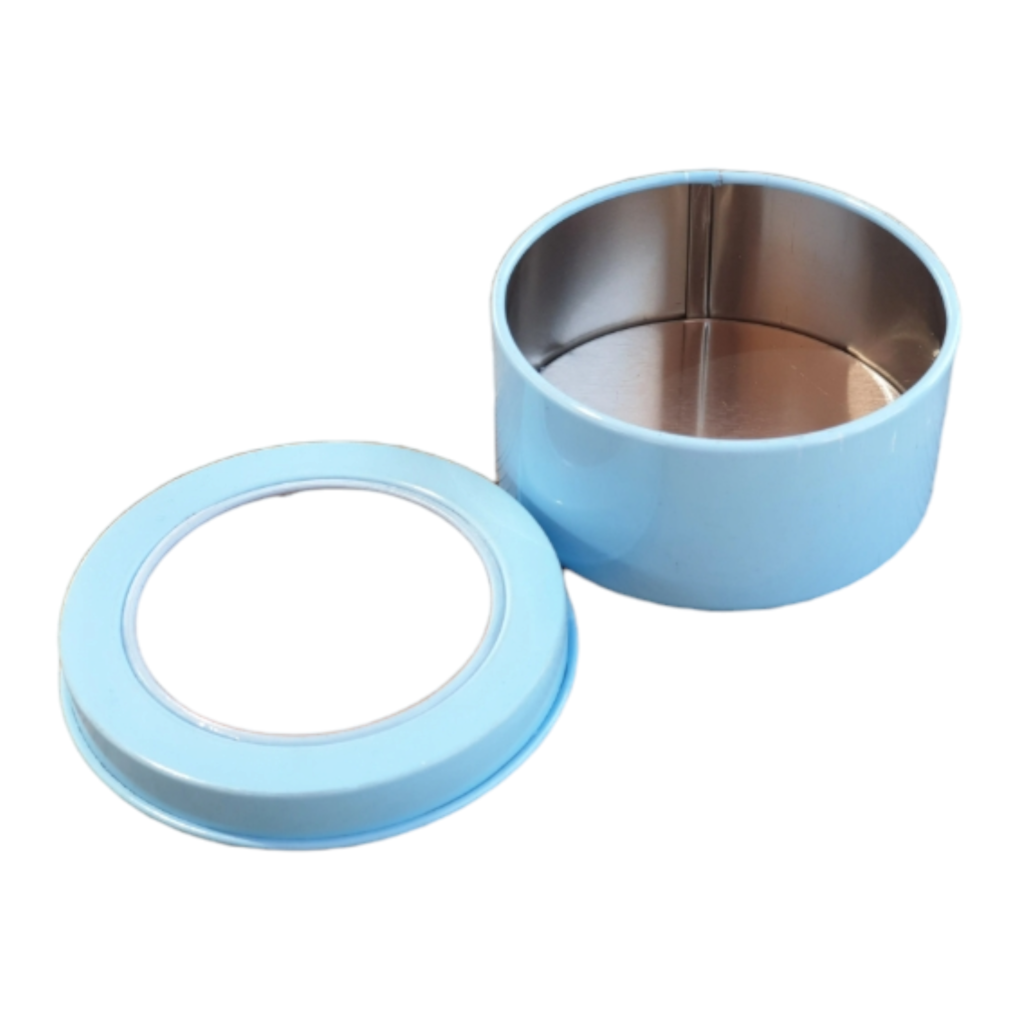Gift Tin Round Box with Window 4.5x7.5cm