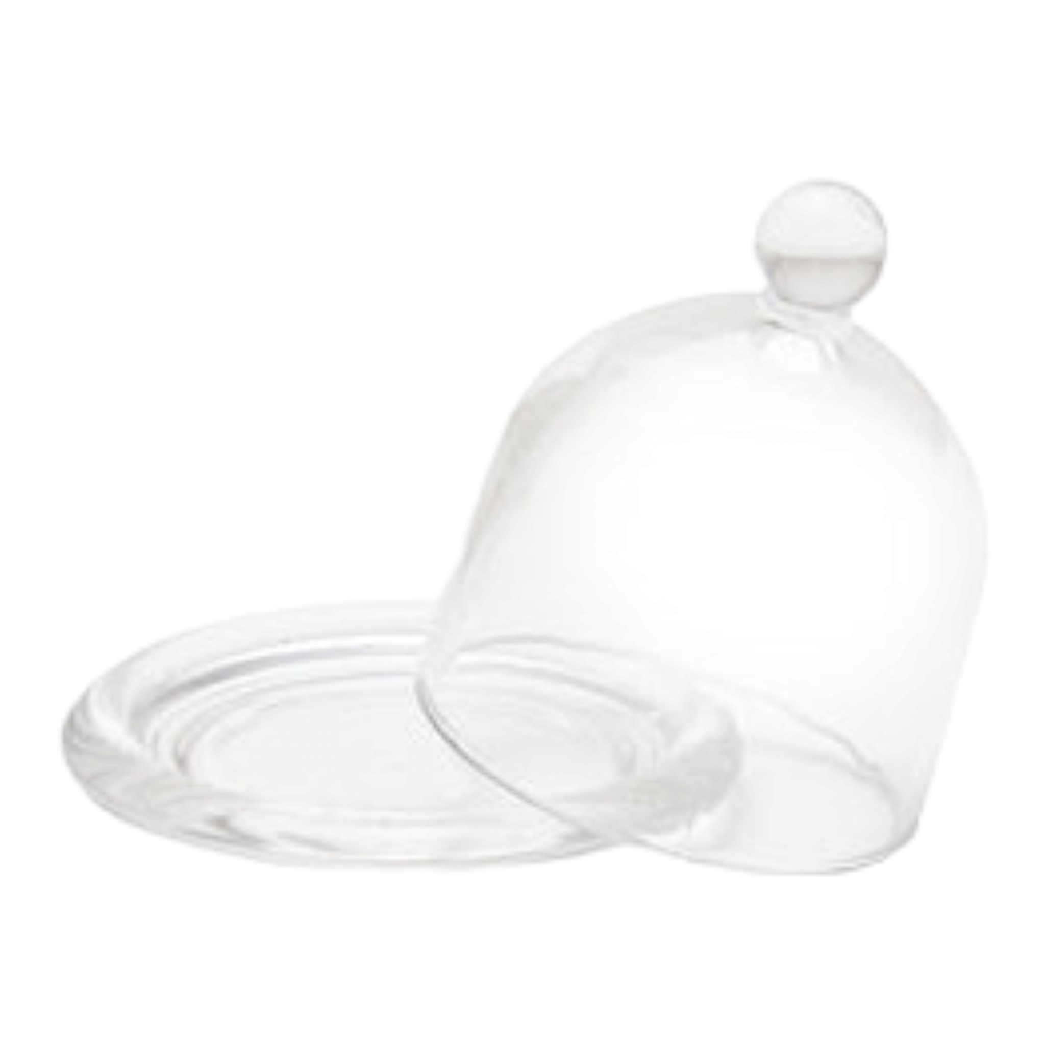 Patisserie Cupcake Mini Glass Cake Dome 12.5x11.cm with Serving Base Tray 34562
