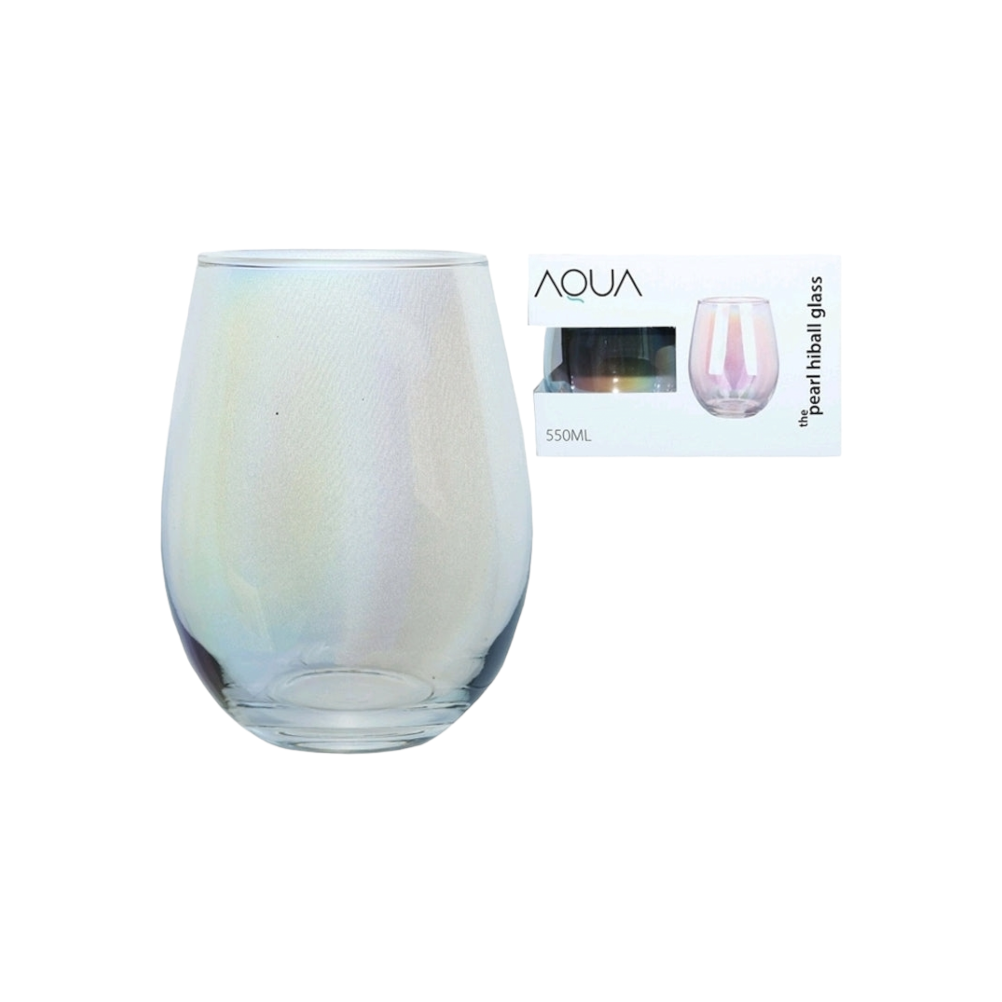 Aqua Pearl Hiball Glass Tumbler 550ml 4pack