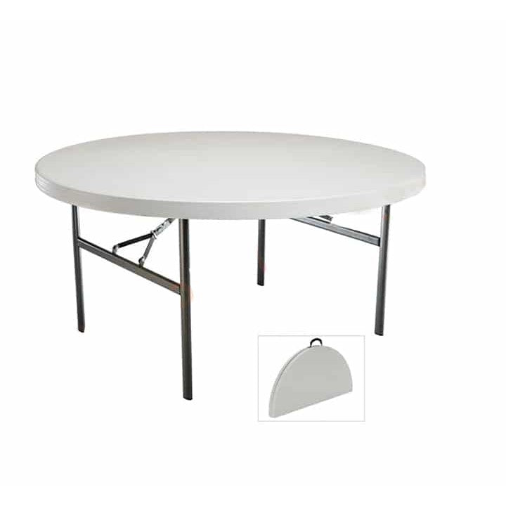 Totally Home 1.5m Round Folding Plastic Table - Trestle Table 8 to 10 Seater 44