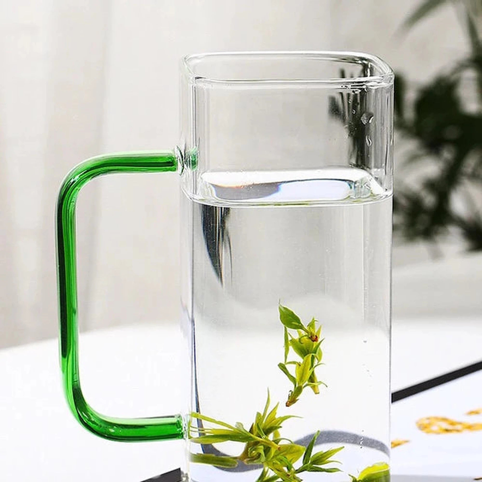 Glass Drinking Mug 370ml Borosilicate with Handle