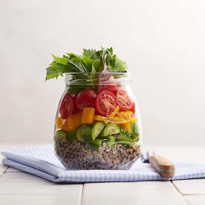 LAV Glass Canister Jar 1050ml Rose Gold Lid SGN1868