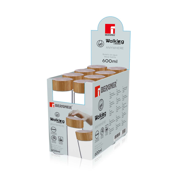 Bergner Borosilicate Glass Drinking Bottle 600ml SGN2174