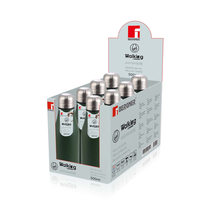 Bergner Sports Vacuum Flask 500ml Green Cola Bottle Stainless Steel SGN2189